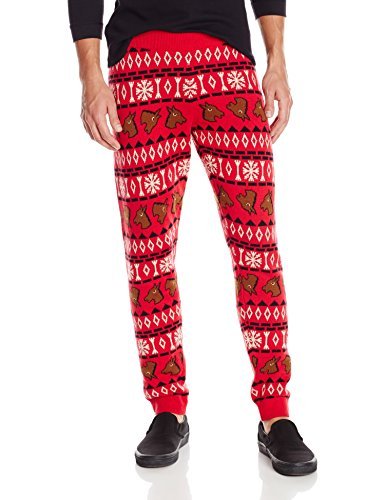 Alex Stevens Men's Horse Head Ugly Christmas Sweatpants - Festive Holiday Joggers for Xmas Parties & Family Gatherings