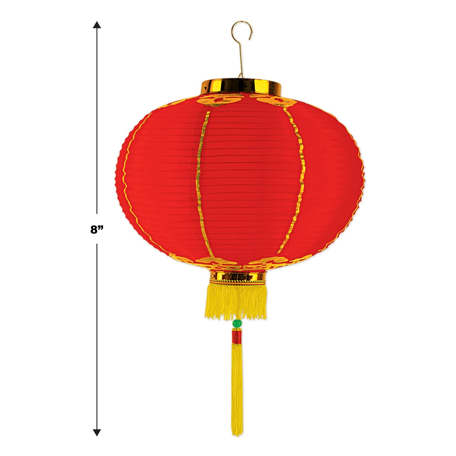 12 Pack Beistle 8 Inch Good Luck Party Lanterns with Tassels - Chinese New Year Decorations, Birthday Party Supplies, Wedding Decor & Festival Lighting