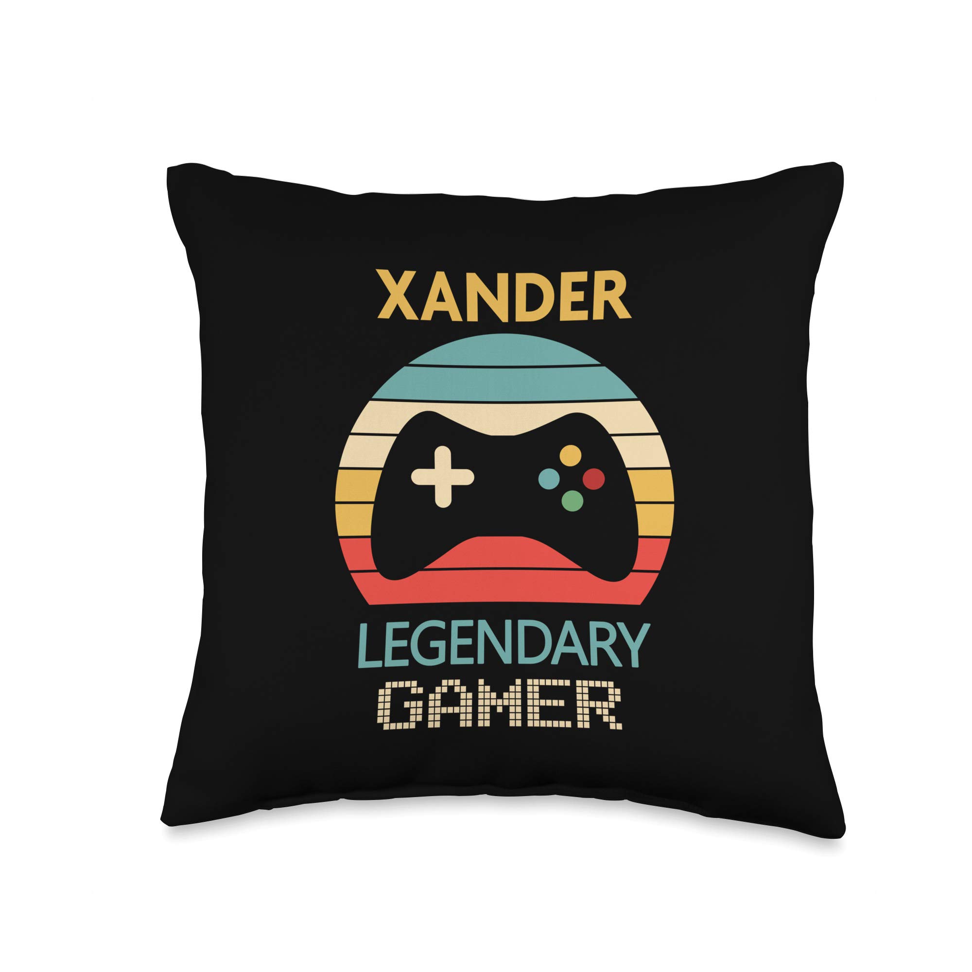 Xander Name Gift - 16x16 Inch Multicolor Throw Pillow for Gamers, Boys Room Decor & Bedroom Accessories - Perfect for Gaming Setups, Teen Bedrooms & Birthday Presents