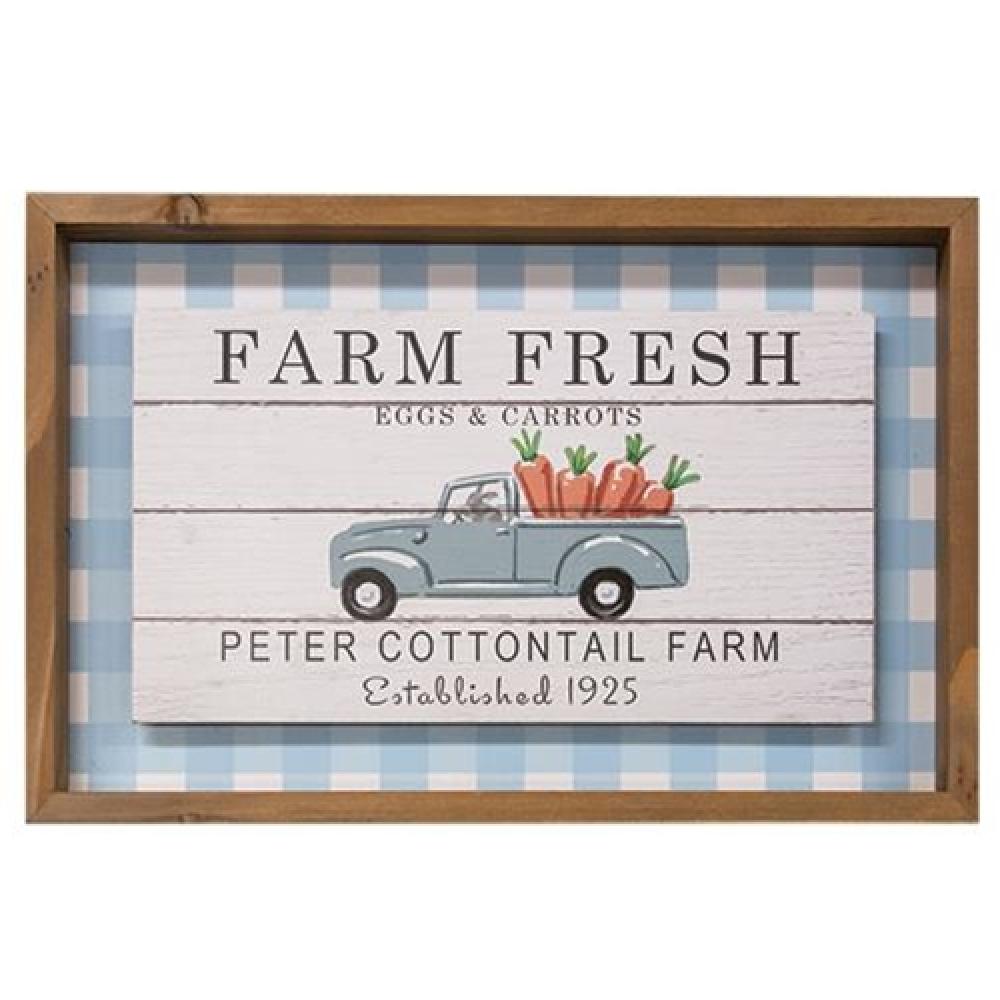 Farm Fresh Eggs & Carrots Rustic Wooden Sign - Vintage Country Kitchen Decor for Farmhouse, Cottage & Home