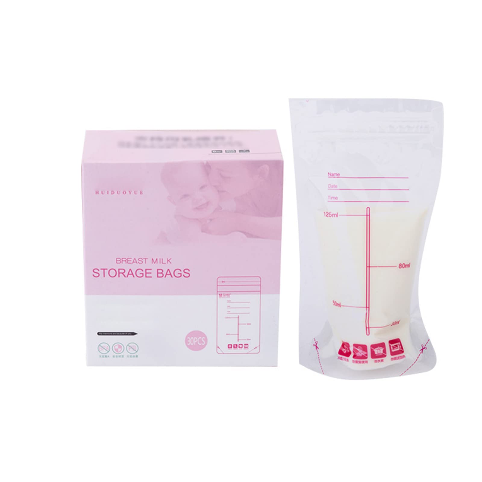 MANTTH 30 Pcs 4.2oz Breastmilk Storage Bags - Leakproof Stand-Up Design for Breast Milk Collection & Freezing - BPA Free Breast Milk Pouches for Nursing Moms & Babies - Perfect for Pumping, Storing, and Organizing Breast Milk at Home or On-the-Go