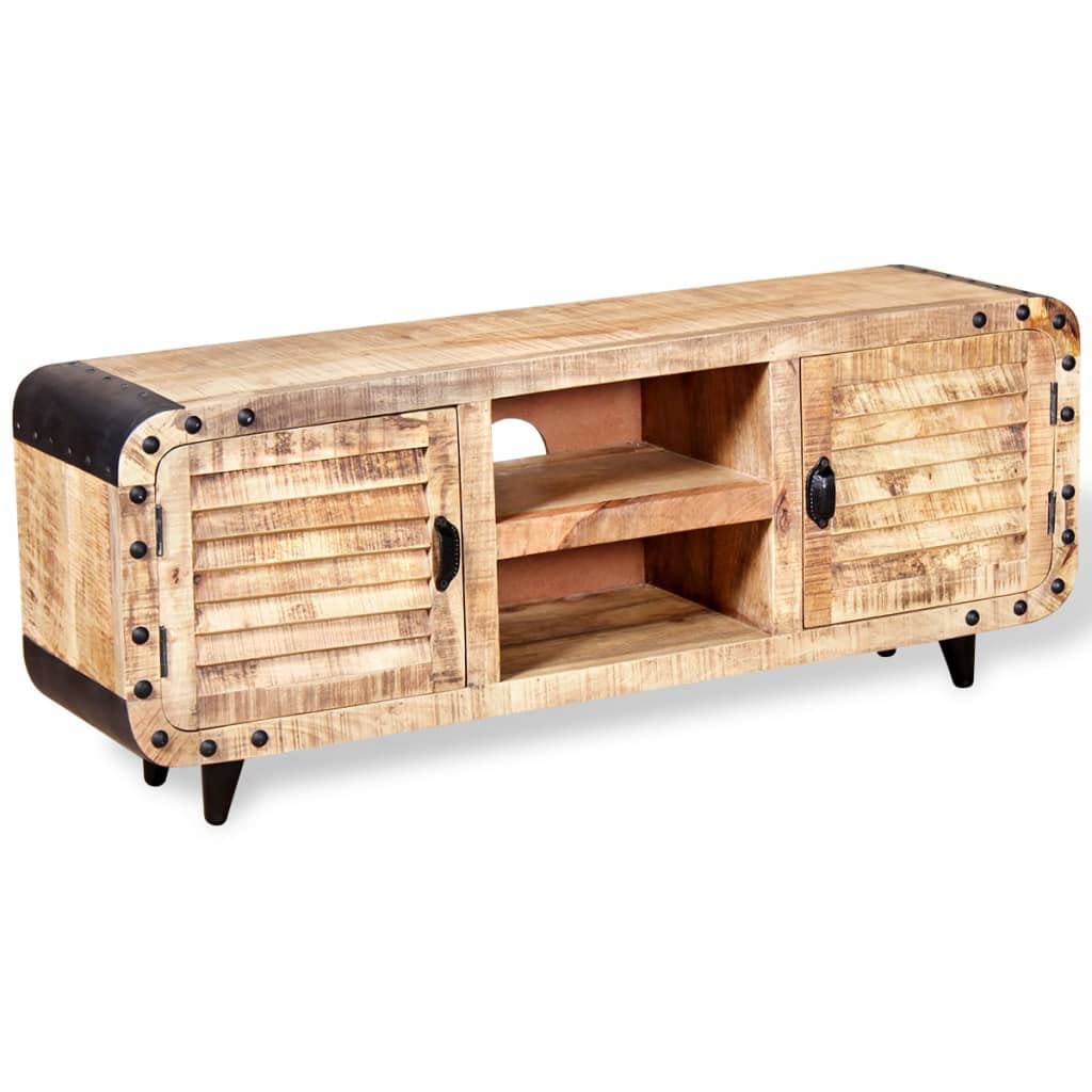 Rustic Mango Wood TV Stand with Storage - 47.2