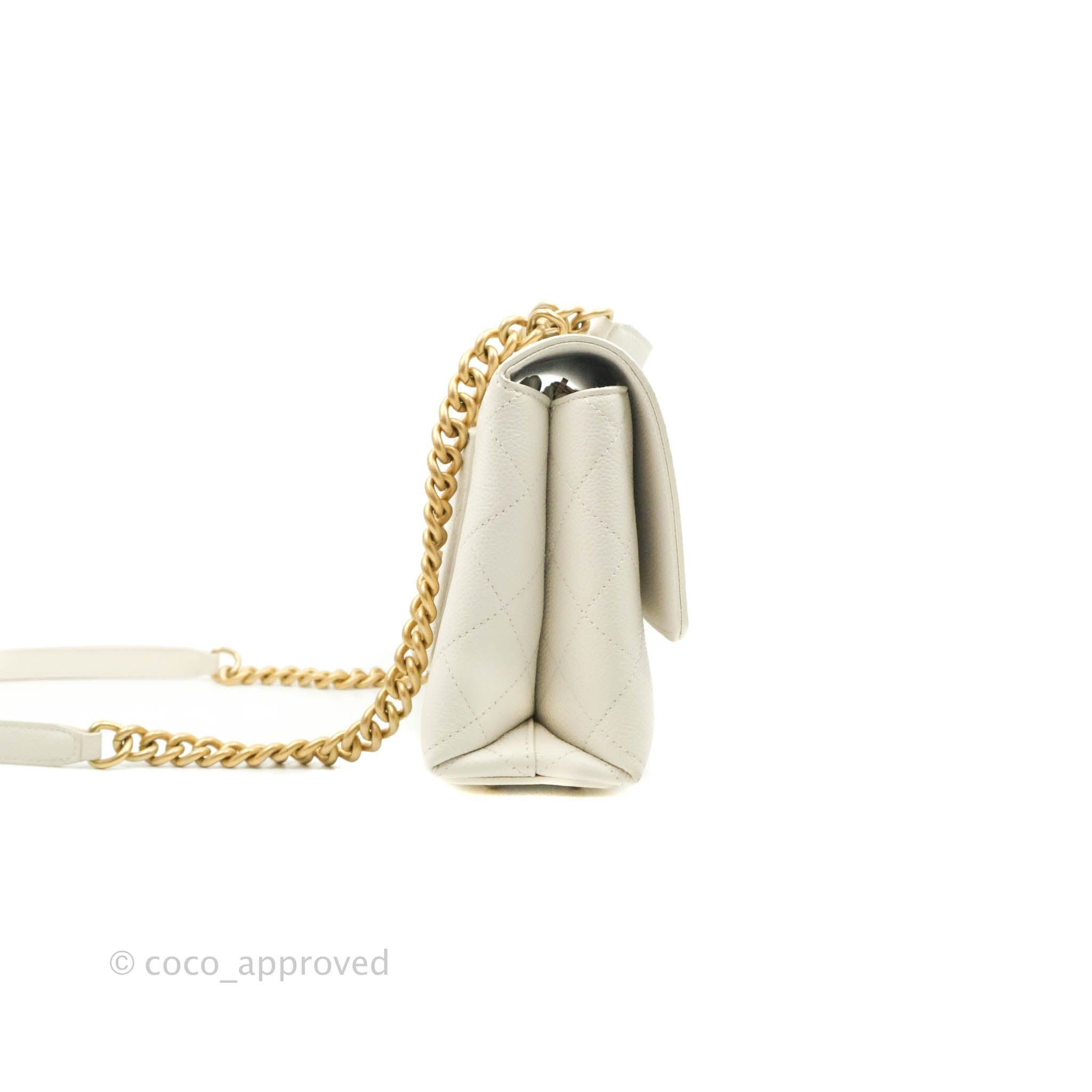 Chanel Chic Affinity Small Grained Calfskin Crossbody Bag in Ivory with Gold Hardware - Perfect for Everyday Luxury & Special Occasions