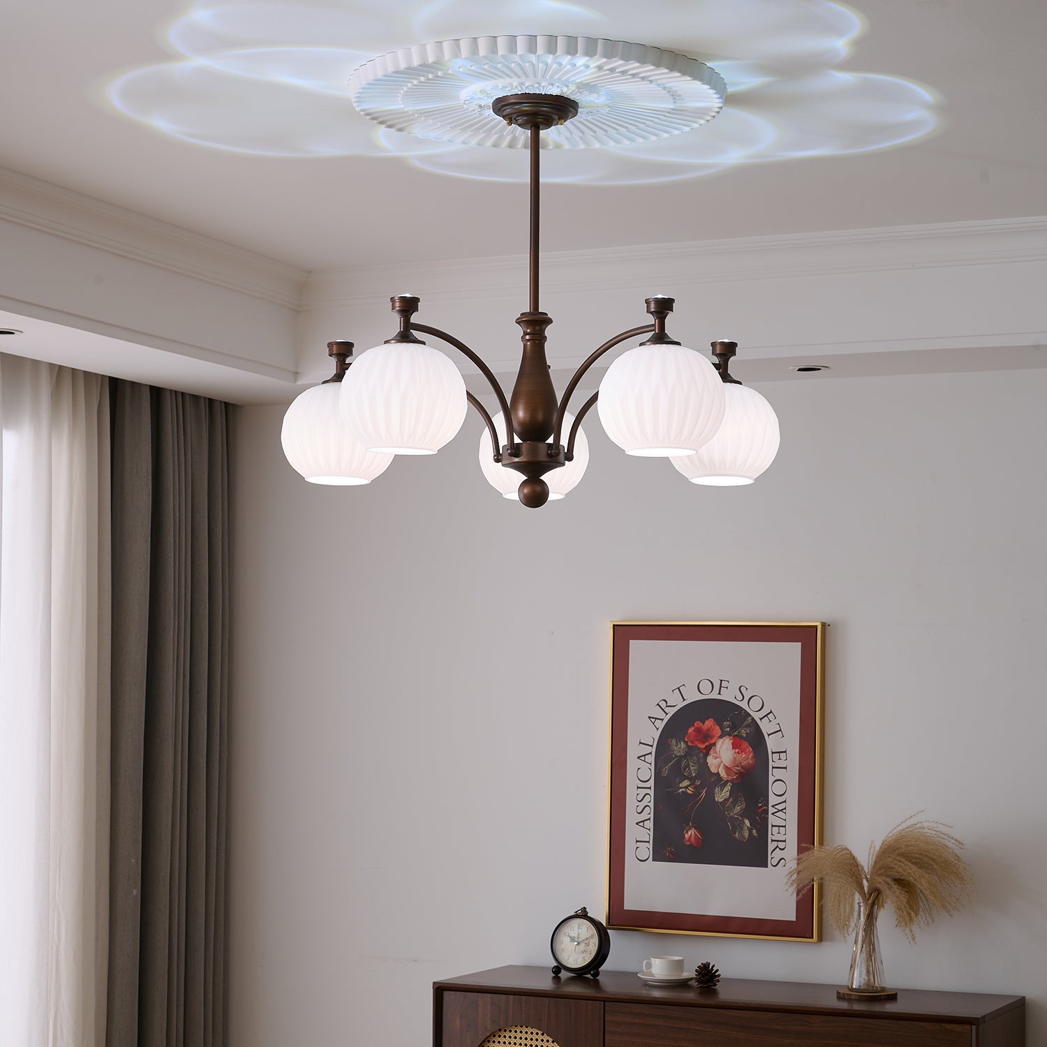 Hespera Orb Chandelier - Modern Crystal Ceiling Light Fixture for Dining Room, Bedroom & Living Room | Elegant Lighting Decor for Home & Office Spaces