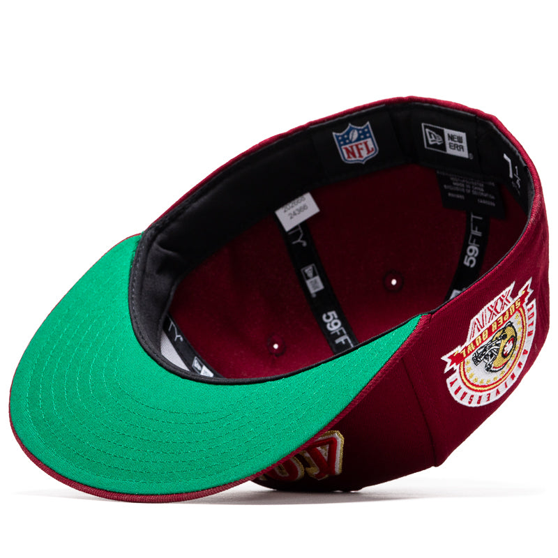 New Era x Politics San Francisco 49ers 59FIFTY Fitted Cap - Cardinal Red Official NFL Licensed Hat for Men - Perfect for Game Day, Sports Events & Streetwear Fashion