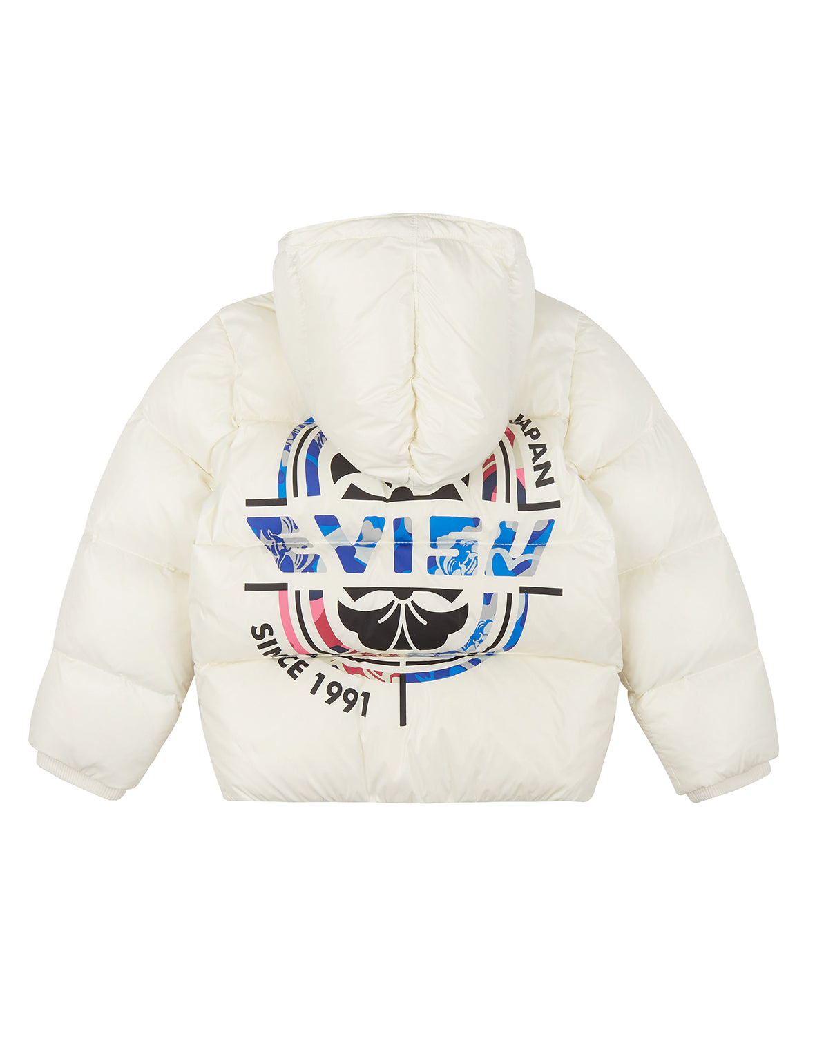 Kamon & Logo Print Down Jacket for Men & Women - Lightweight Warm Winter Coat for Outdoor Activities, Travel & Casual Wear