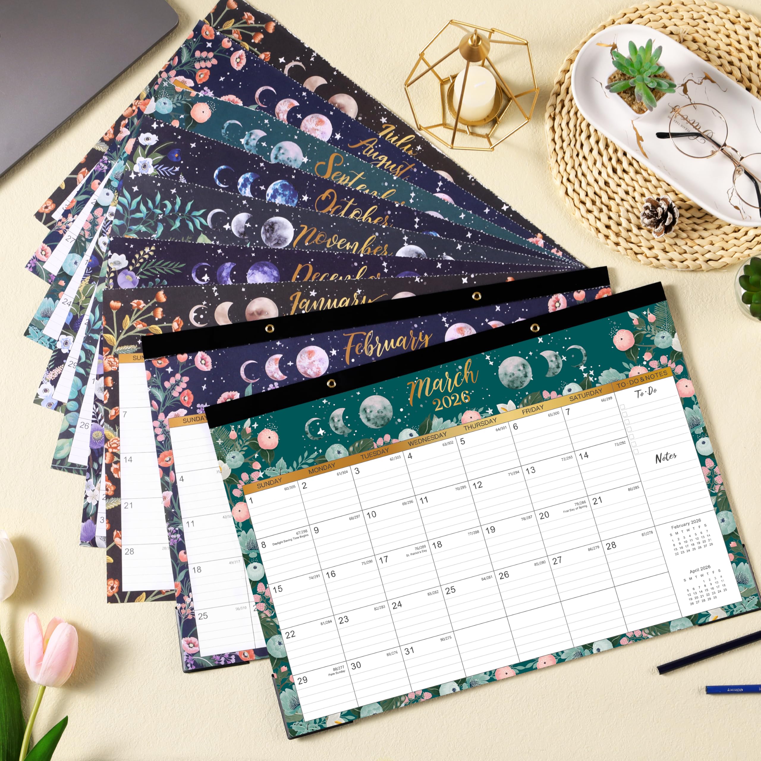 2025-2026 Monthly Desk and Wall Calendar Planner | 18 Months from July 2025 to December 2026 | 16.8