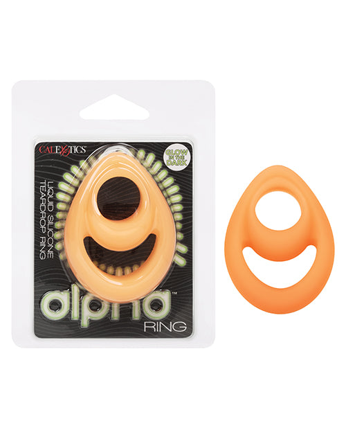Glow in the Dark Liquid Silicone Teardrop Dual Ring - Orange Color | Waterproof & Flexible for Night Running, Cycling, and Outdoor Activities