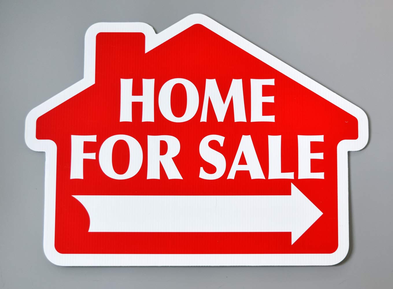 Home For Sale Sign Kit - 5 Die-Cut House Shape Signs & 5 Sturdy Stands - Durable Corrugated Coroplast with UV Ink - Real Estate Agent Supplies - Unconditional Guarantee (Red) - Perfect for Open Houses, Property Listings & Yard Sales
