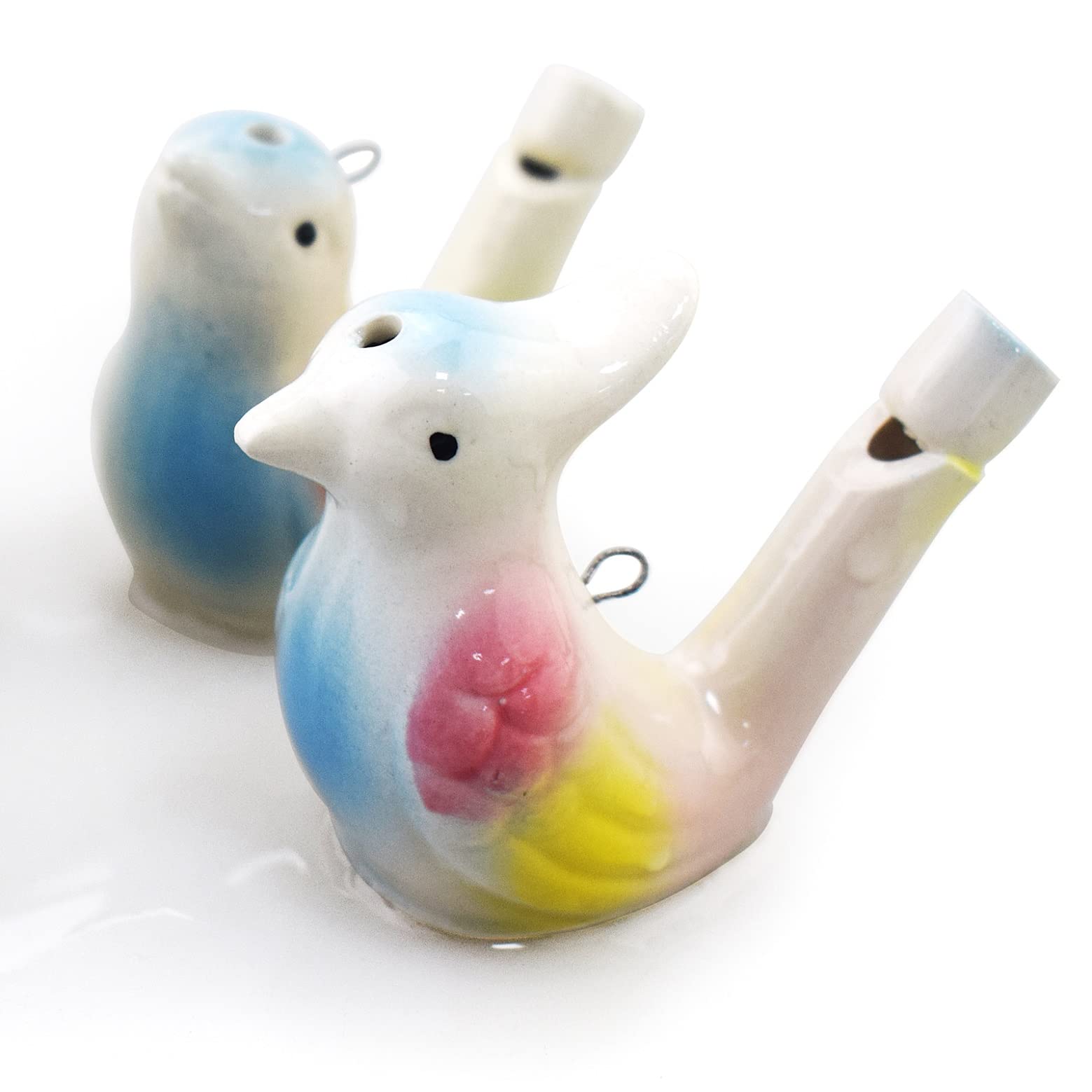 4PCS Ceramic Bird Whistle Toys with Hanging Rope - Fun Musical Gifts for Kids Birthday, Party Favors & Outdoor Activities - Perfect for Garden Decor, Children's Playtime & Holiday Celebrations