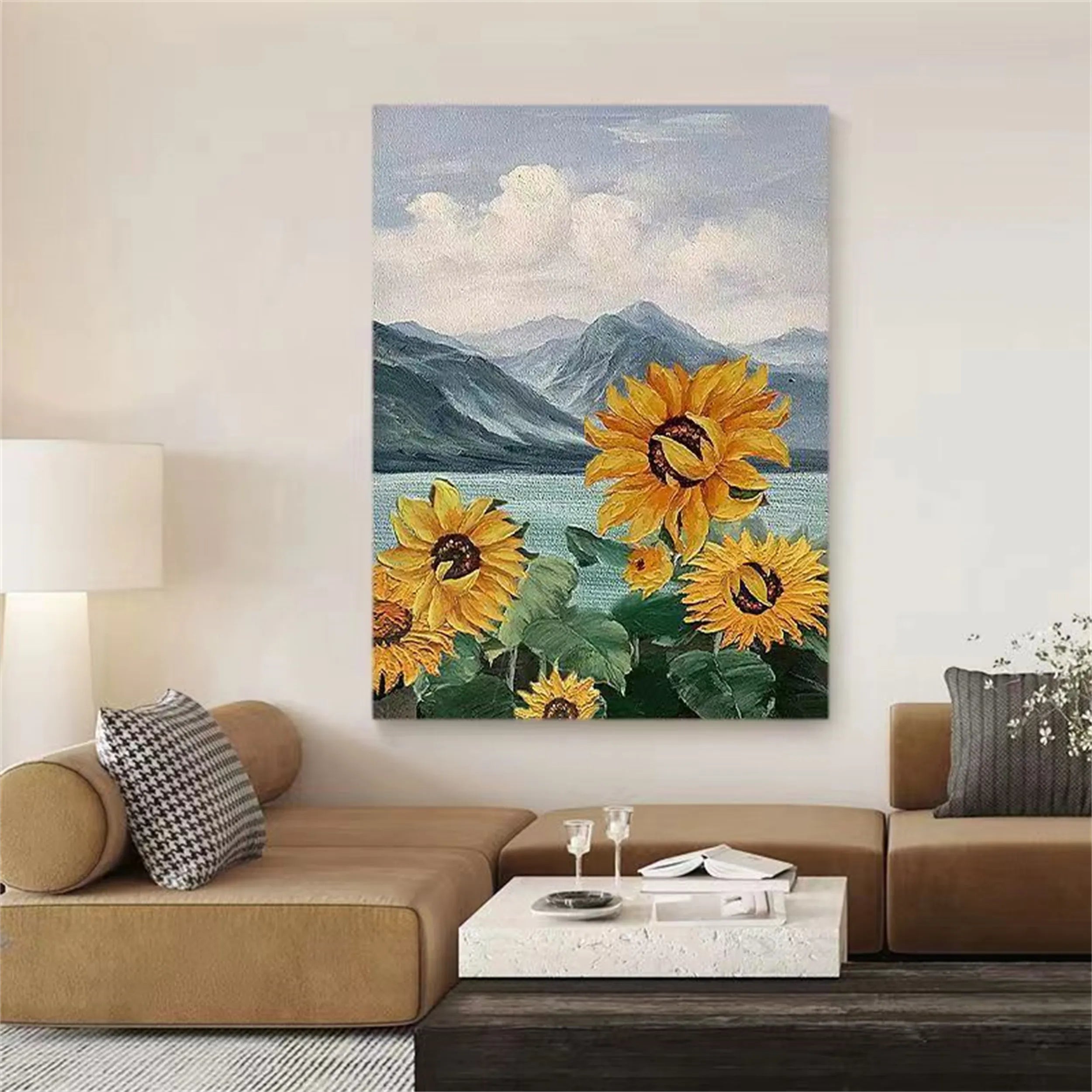 Flower and Tree Painting #FT089 - Handmade Canvas Art for Home Decor, Office & Living Room Wall