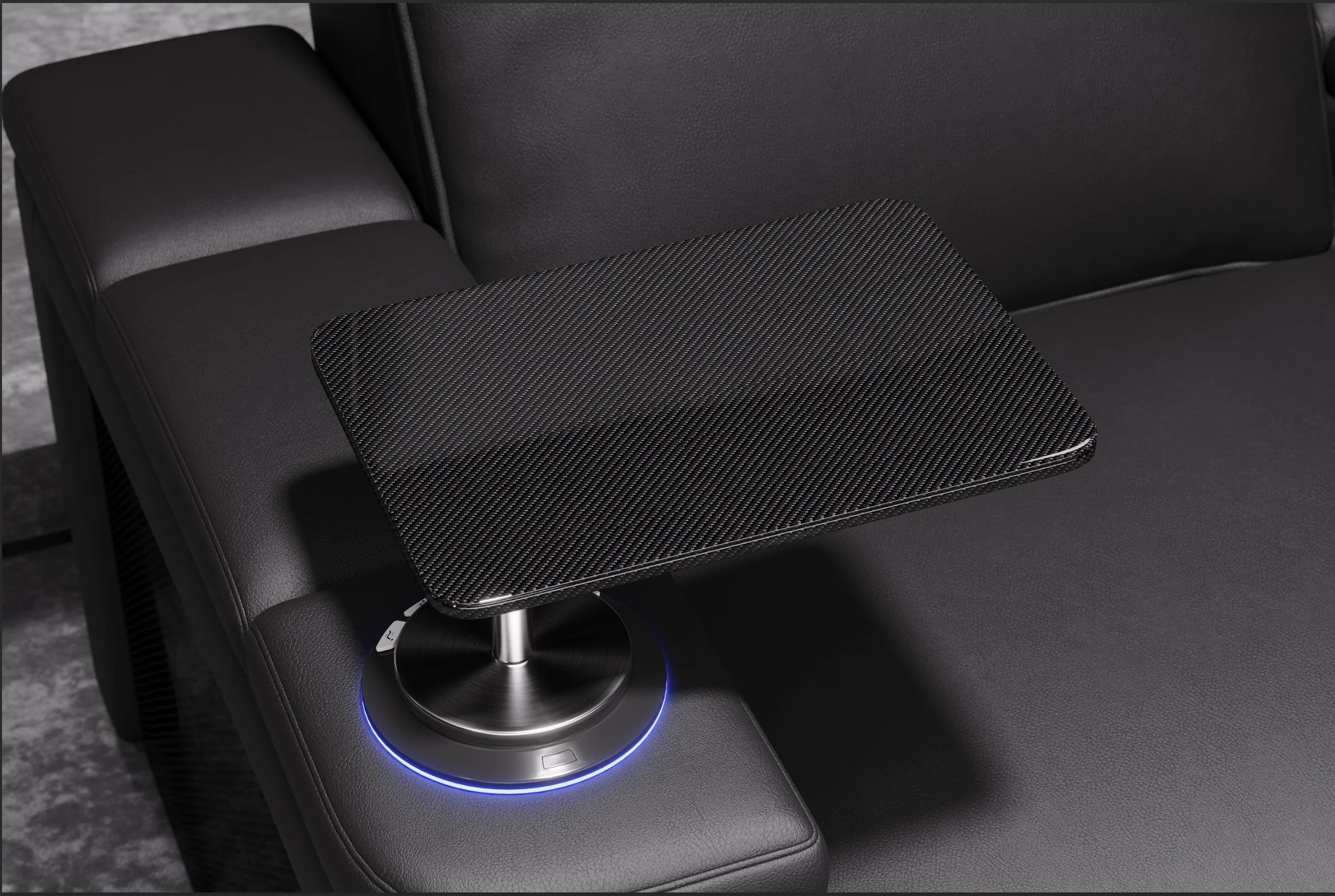 Valencia 2025 New Monza Genuine Leather Home Theater Seating with Carbon Fiber Panel - 3-Seater Row, Black | Perfect for Home Cinema, Gaming & Entertainment Rooms