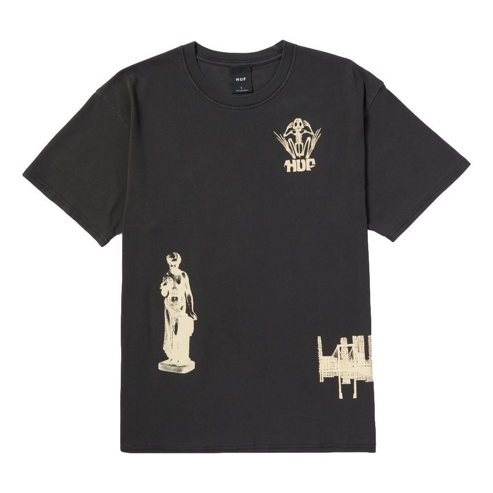 HUF LOOSIES Washed Short Sleeve T-Shirt for Men - Soft Cotton Casual Tee - Streetwear Essential for Everyday Wear & Urban Fashion