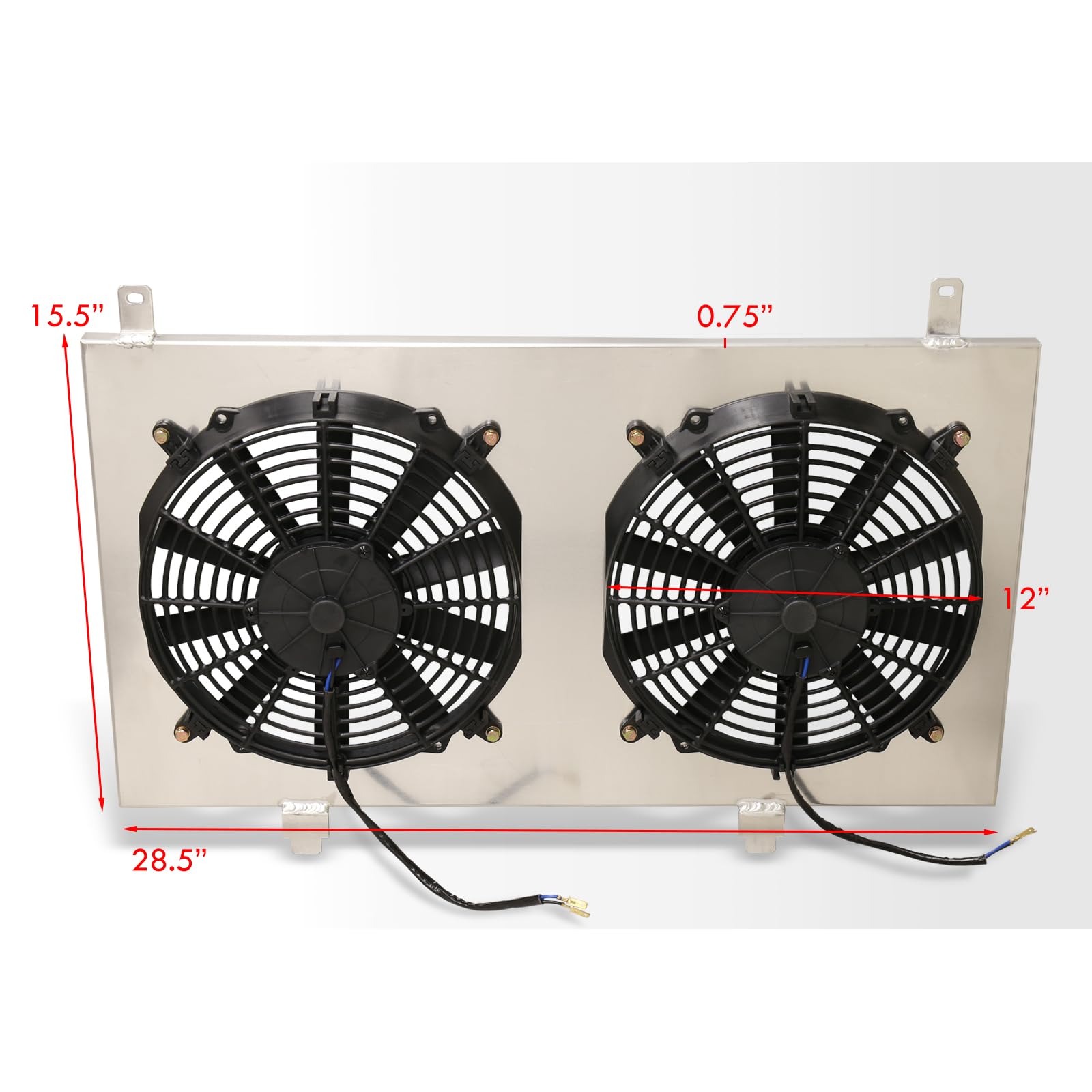 AJP Distributors Aluminum Radiator Fan Shroud Kit with 12