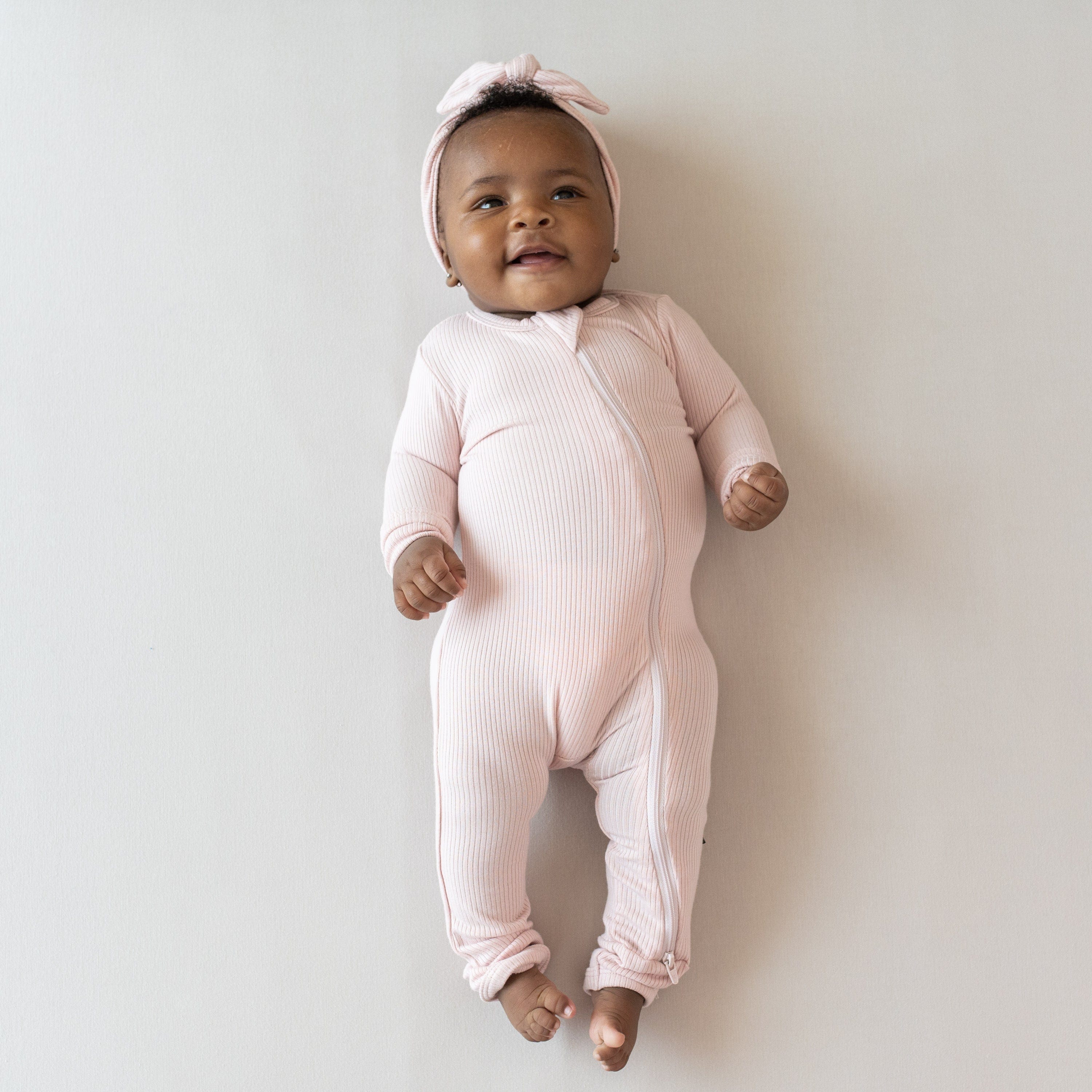 Blush Ribbed Zipper Romper for Women - Stylish One Piece Jumpsuit with Front Zipper Closure | Perfect for Casual Outings, Date Nights & Summer Vacations