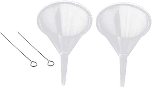 Small Plastic Funnels for Perfume Oil Filling - 40mm Diameter (2 Pack) - Perfect for Essential Oils, DIY Bottles & Small Container Refilling