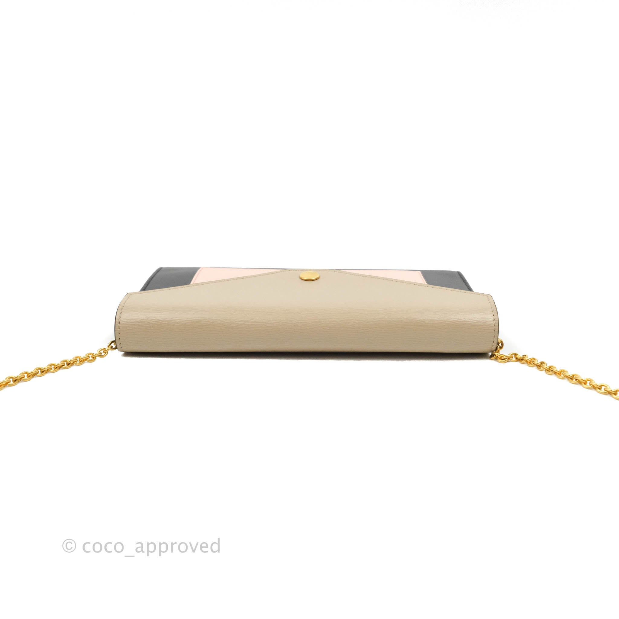 Celine Pocket Envelope Wallet on Chain - Beige, Pink & Black Crossbody Bag for Women | Perfect for Evening Parties, Date Nights & Daily Use