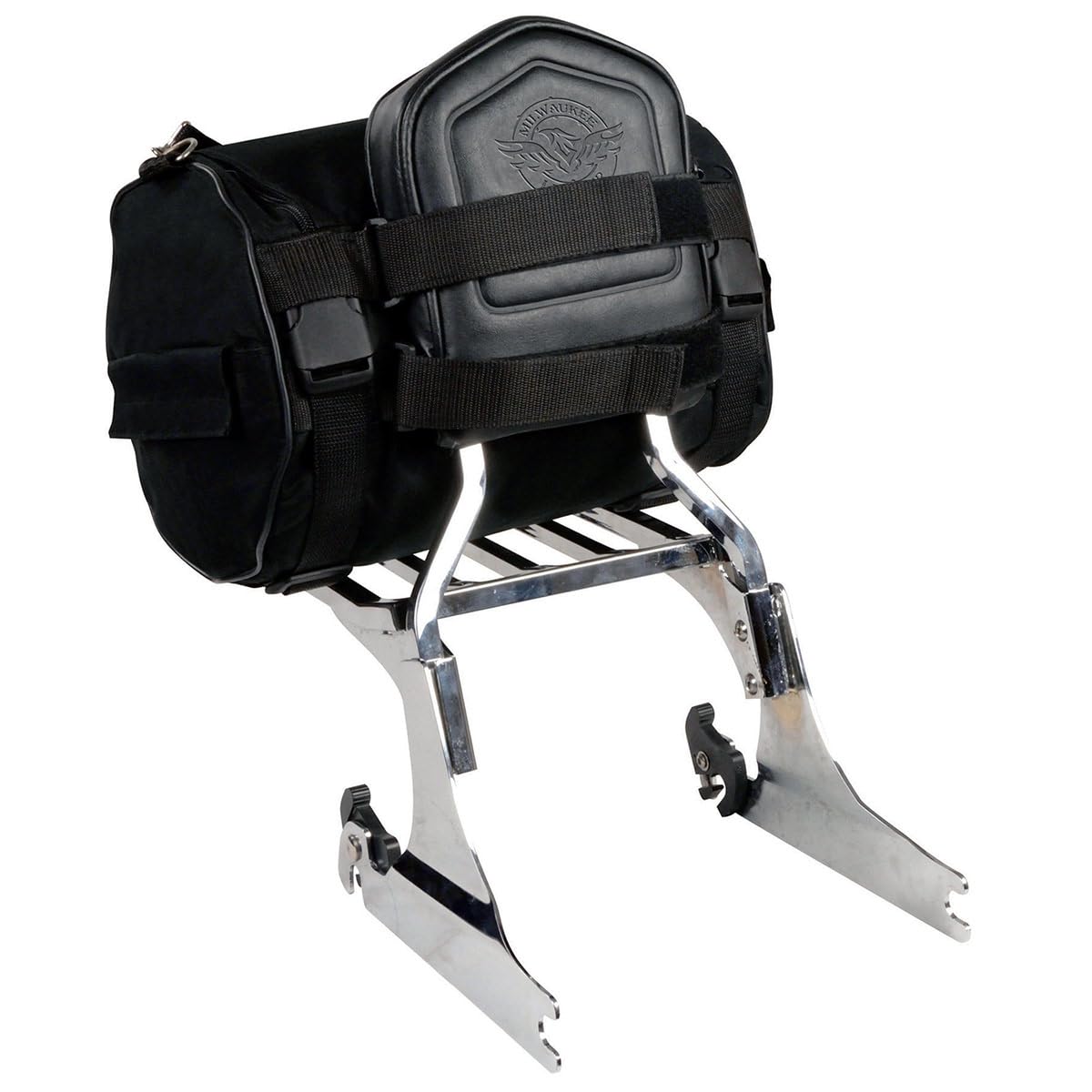 Milwaukee Leather SH608 Medium Black Textile Motorcycle Roll Bag with Reflective Material - Waterproof Storage for Bikes, Travel & Commuting - One Size Fits All