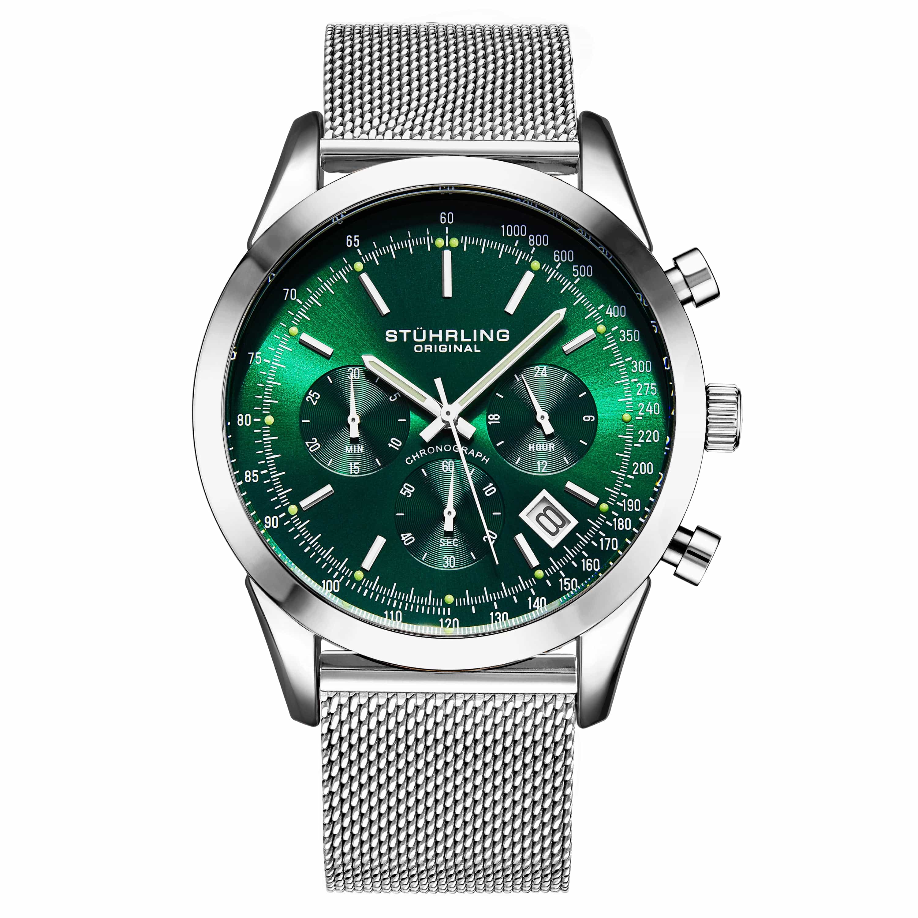 AquaSync Mesh Quartz 44mm Chronograph Watch - Waterproof Sports Chrono for Men | Perfect for Swimming, Diving & Outdoor Activities
