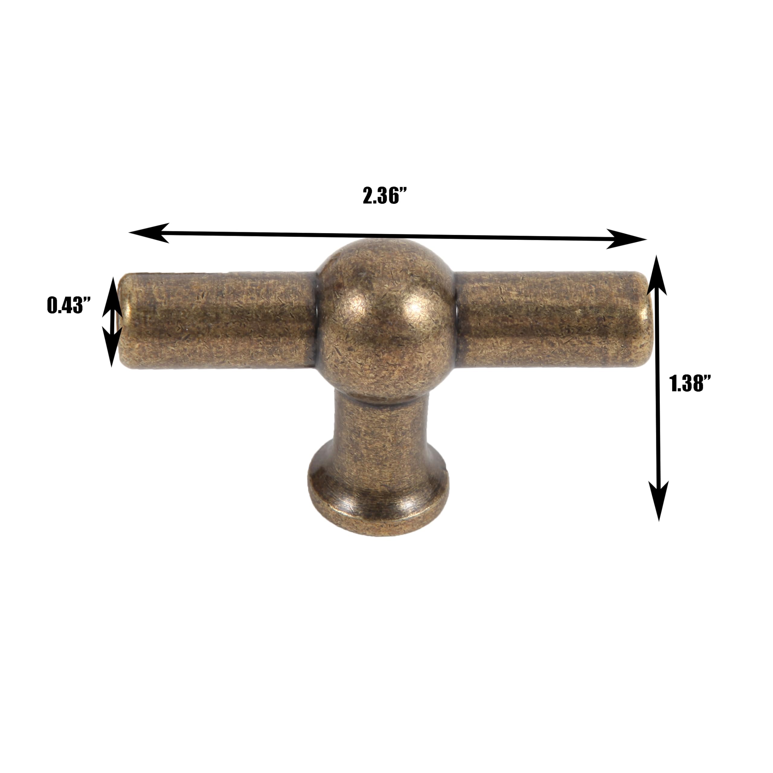 10 Pack Gold Cabinet Knobs - Modern T Shape Pulls for Drawers & Cabinets - Heavy Duty Brass Cabinet Hardware - Elegant Gold Finish for Kitchen & Bathroom Decor