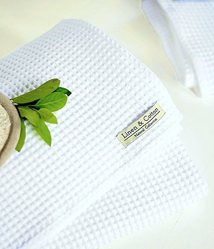 Premium 100% Cotton Washed Waffle Bath Towel Set - Ultra Soft & Absorbent (30