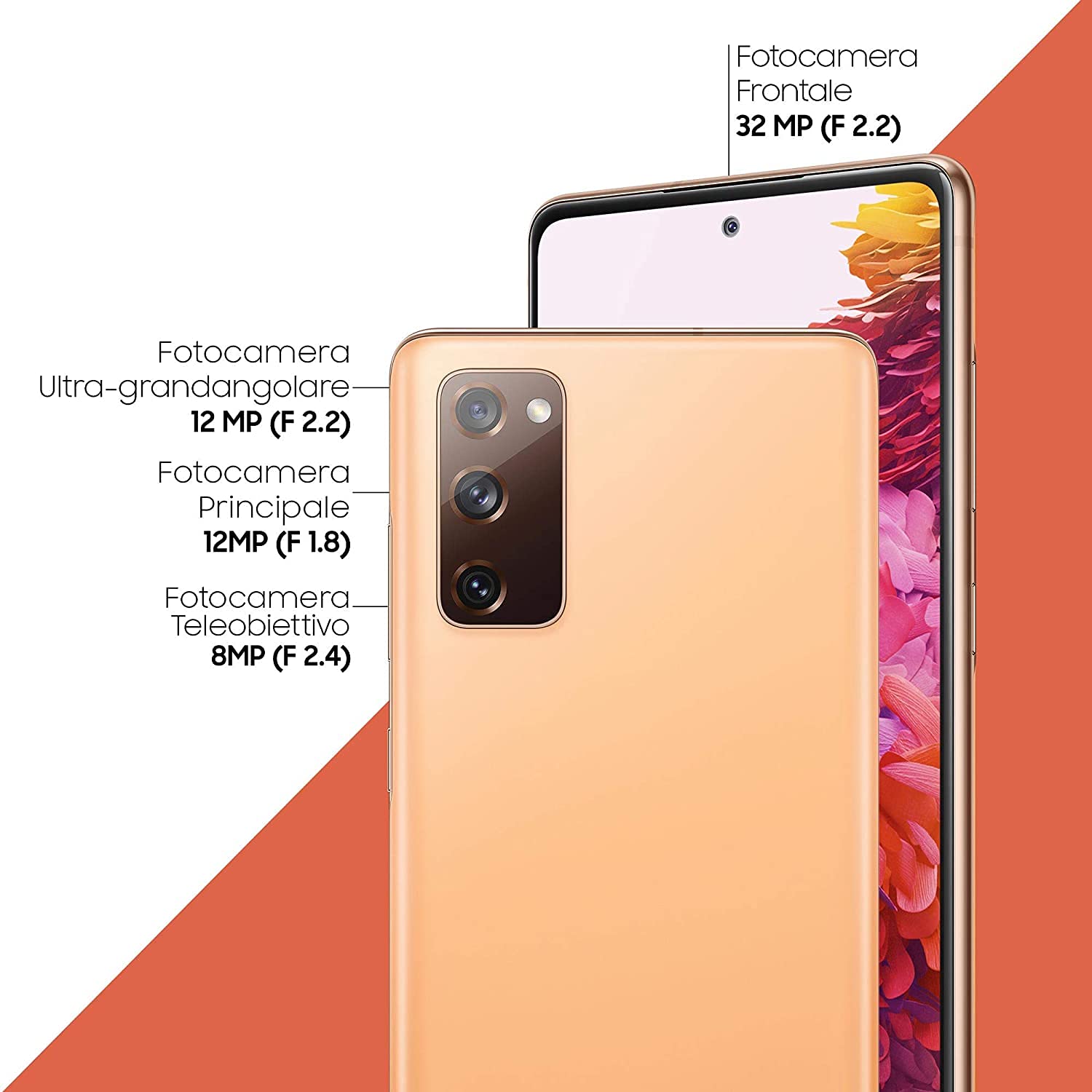 Samsung Galaxy S20 FE 5G Unlocked Smartphone 128GB Cloud Orange - Refurbished | Fast 5G Speed, Pro-Grade Camera | Perfect for Travel, Vlogging & Gaming