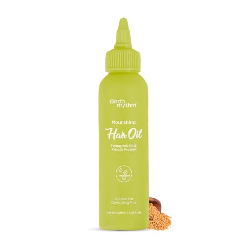 Earth Rhythm Fenugreek & Keratin Protein Hair Oil for Stronger, Shinier Hair - 100ml | Hair Growth Treatment for Men & Women | Perfect for Daily Nourishment & Damaged Hair Repair