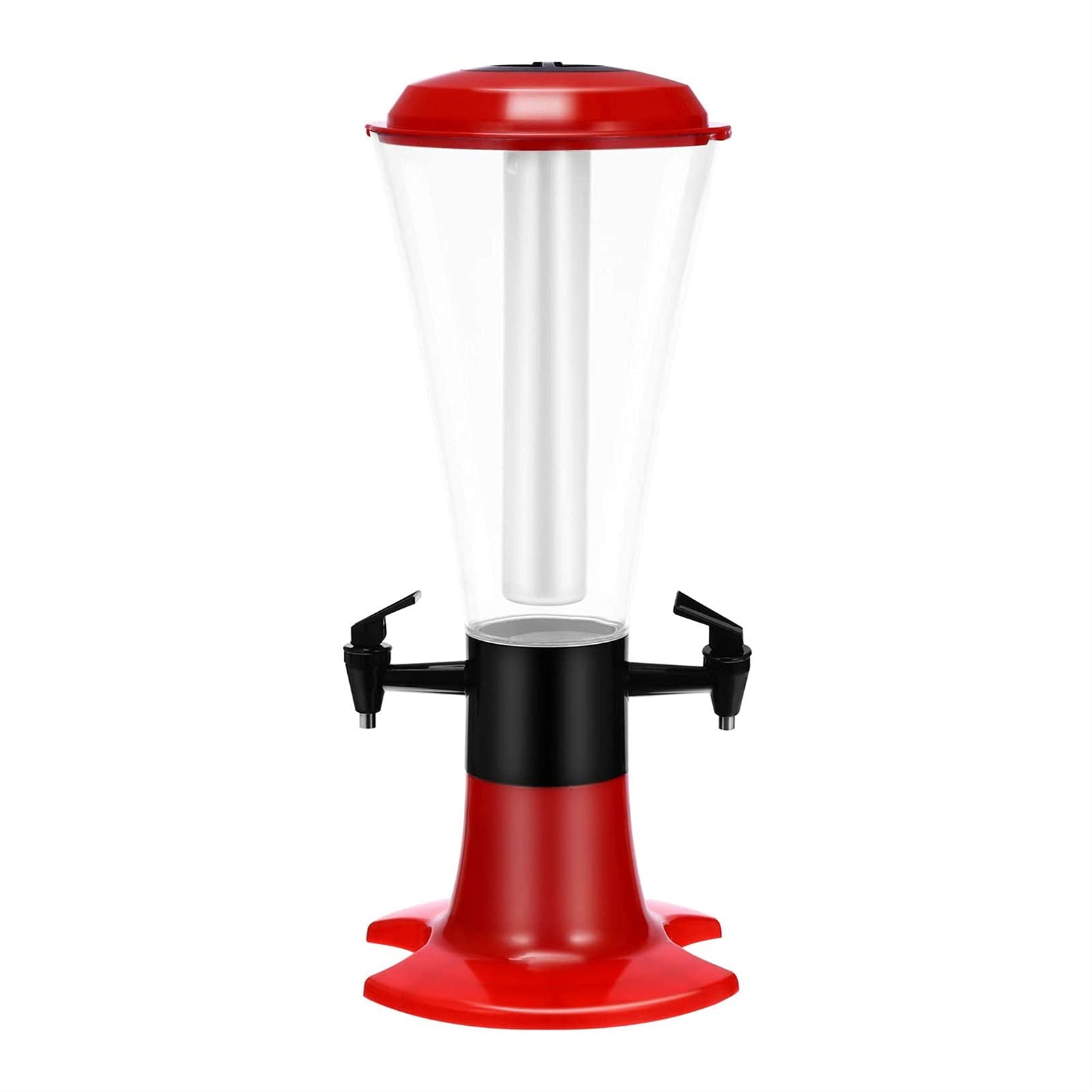1PC Two Spigots Plastic Beer Beverage Dispenser with LED Light - Portable Drink Container for Home Bar, Parties & Outdoor Events - Perfect for Beer, Wine, Cocktails & Cold Brews