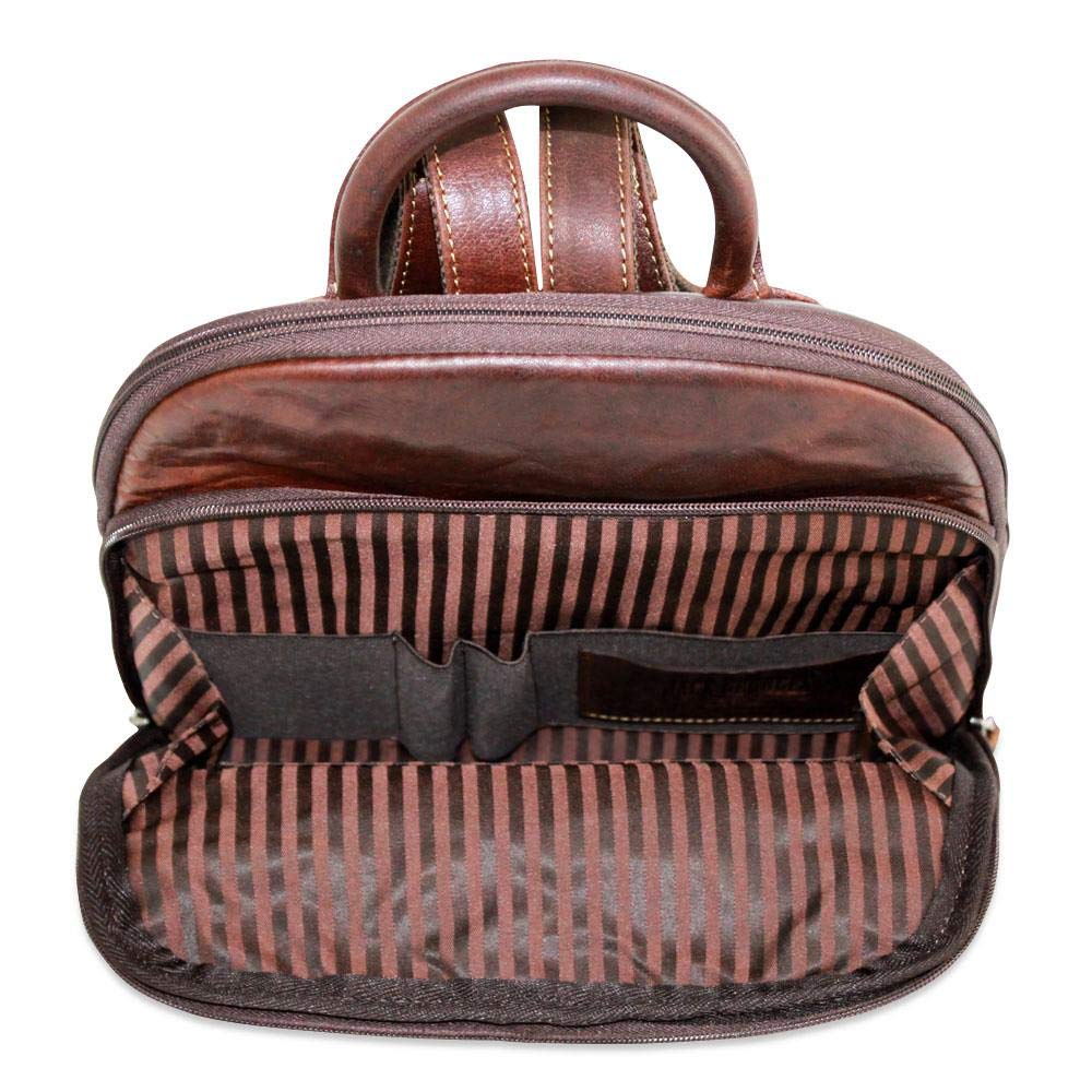 Jack Georges Voyager Small Backpack #7835 - Genuine Leather Brown Backpack for Men & Women | Perfect for Travel, Work, School & Everyday Use
