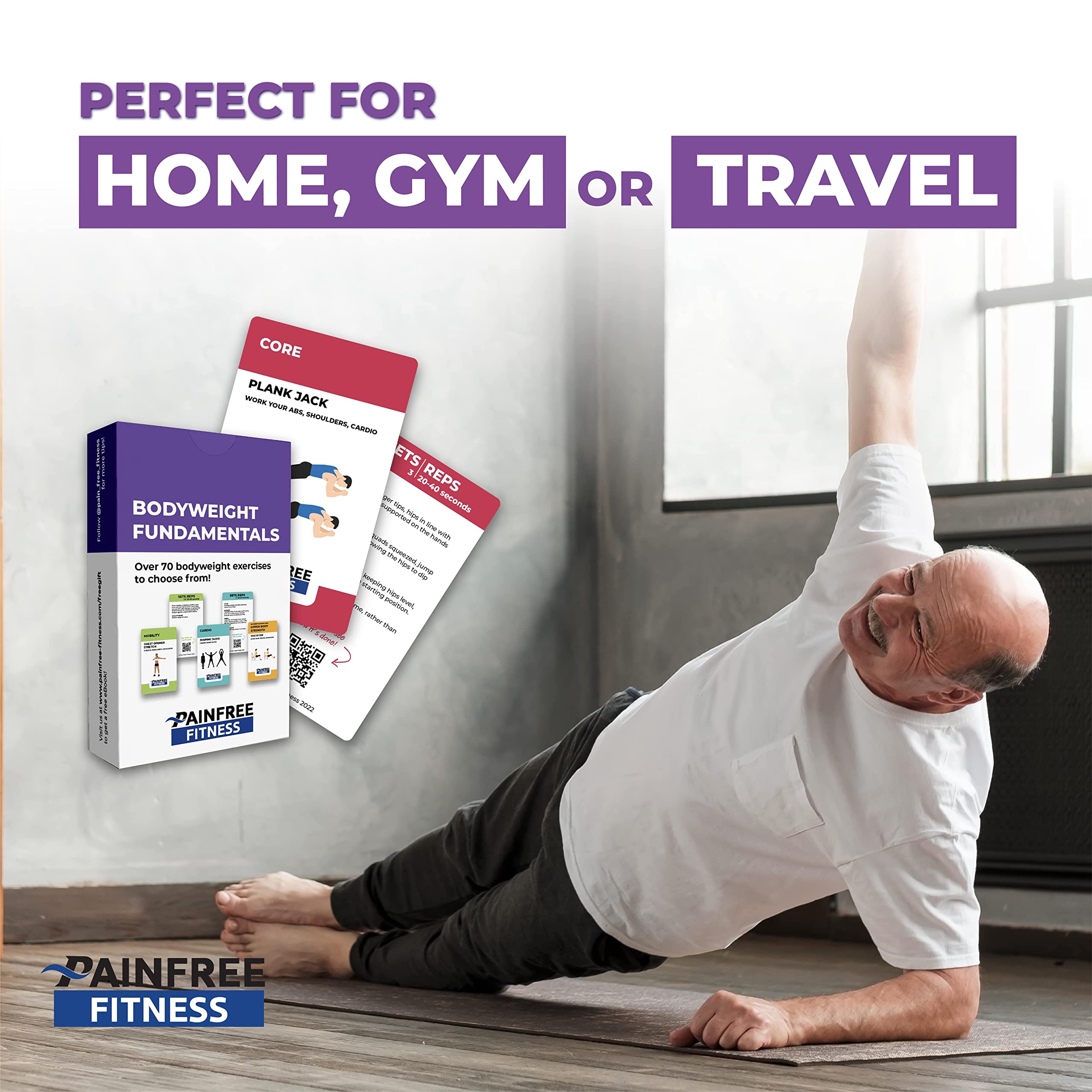 Exercise Flash Cards - Home Workout Cards Deck for Women & Men | Portable Fitness Training Cards for Gym, Yoga & Travel