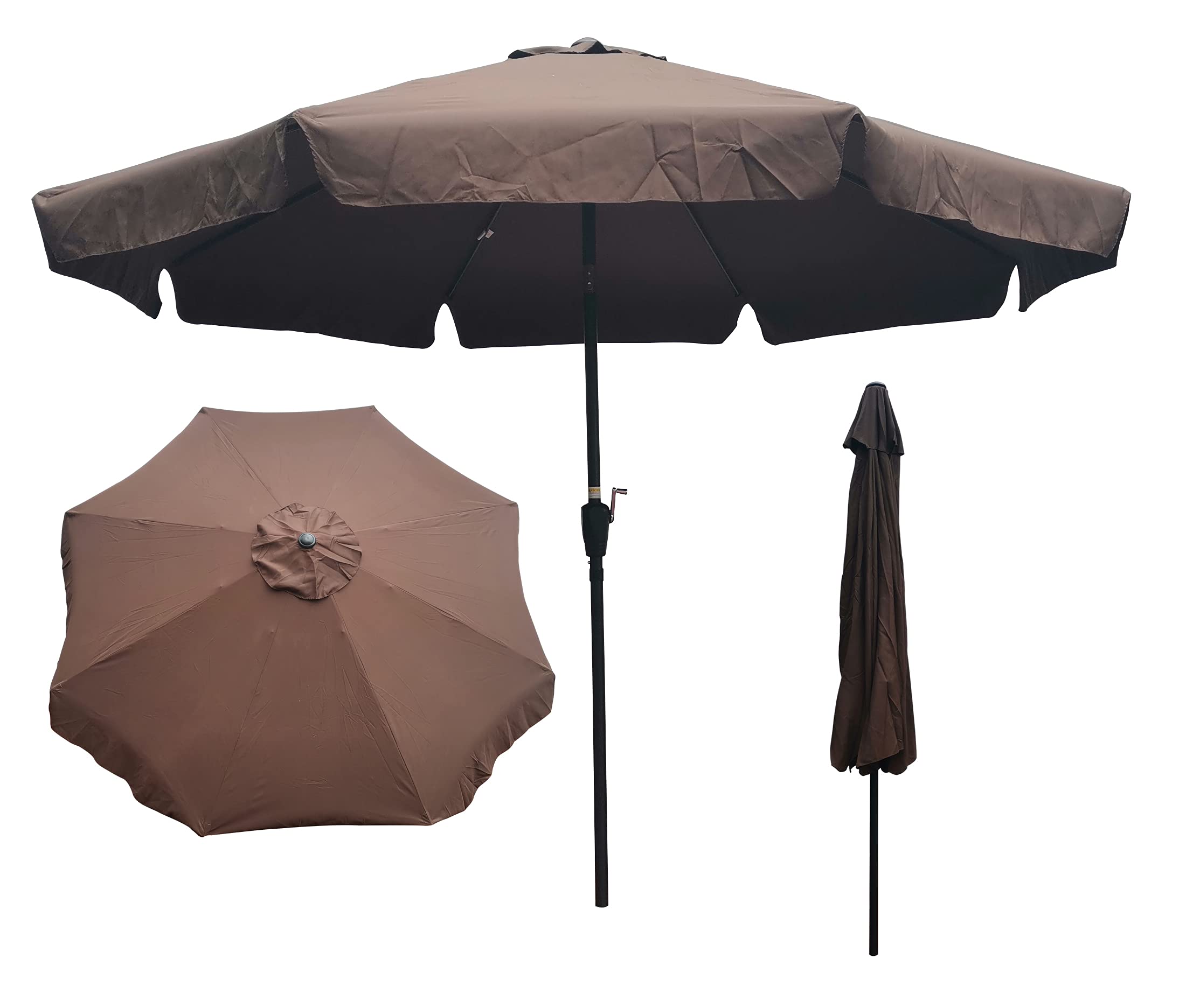 10 ft Outdoor Patio Umbrella with Crank & Tilt - Round Market Table Umbrella for Garden, Deck, Backyard & Pool Shade | Perfect for Outdoor Dining, Lounging & Sun Protection