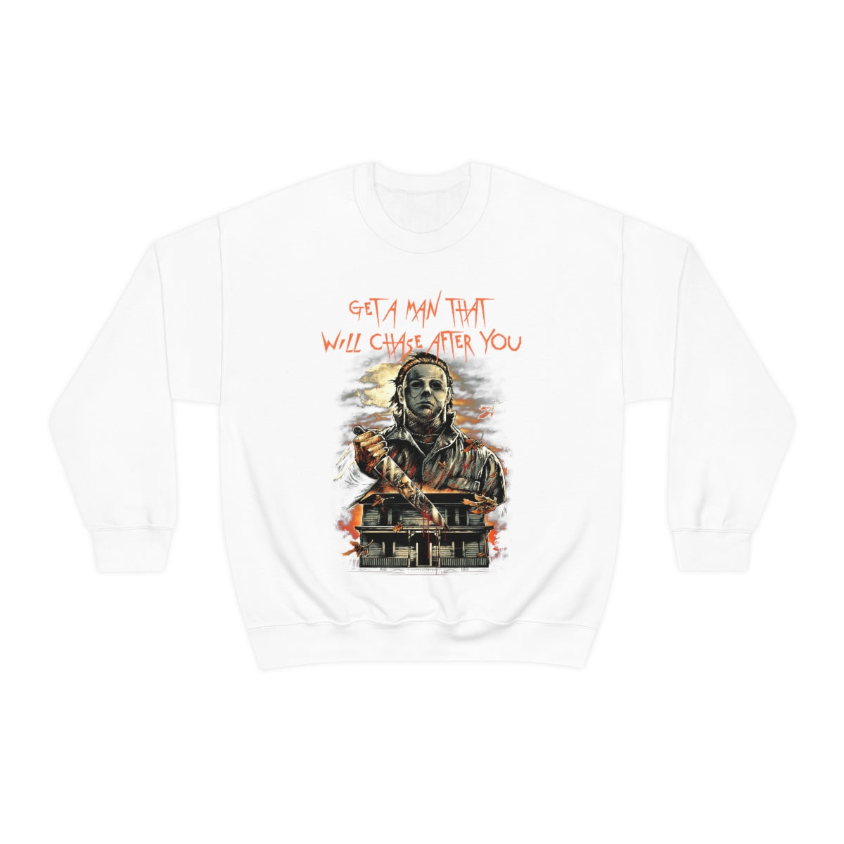 Michael Myers Halloween Sweatshirt | Horror Movie Crewneck Sweater | Spooky Season Pullover for Men & Women | Perfect for Halloween Parties & Horror Movie Nights