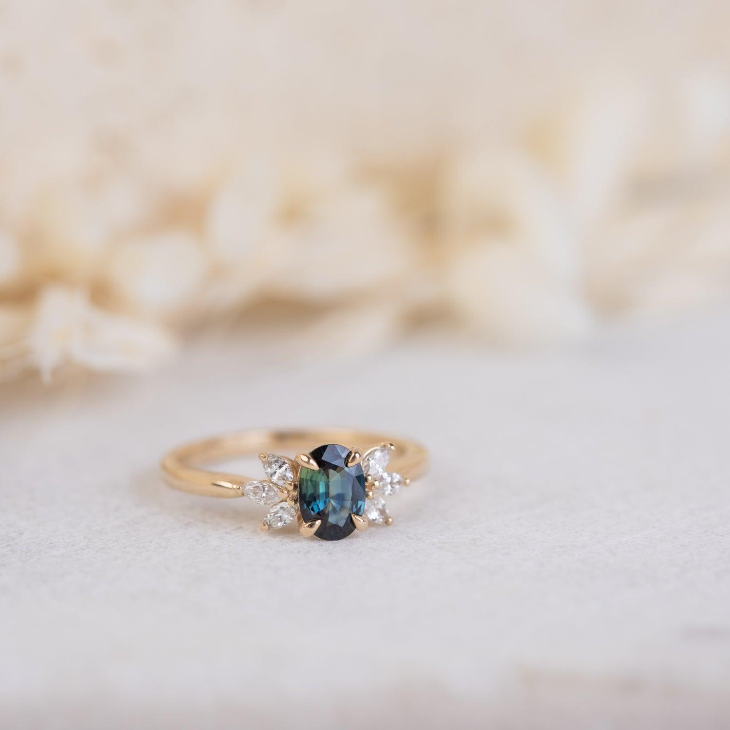 14K Gold Sapphire Ring for Women - Elegant Annabella Blue Gemstone Jewelry for Engagement, Wedding & Special Occasions