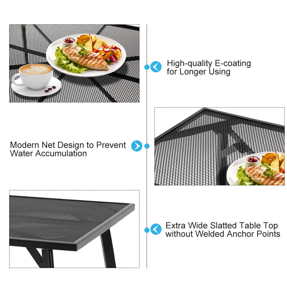 **AECOJOY 5-Piece Outdoor Dining Set - Patio Table & 4 Chairs with 1.73