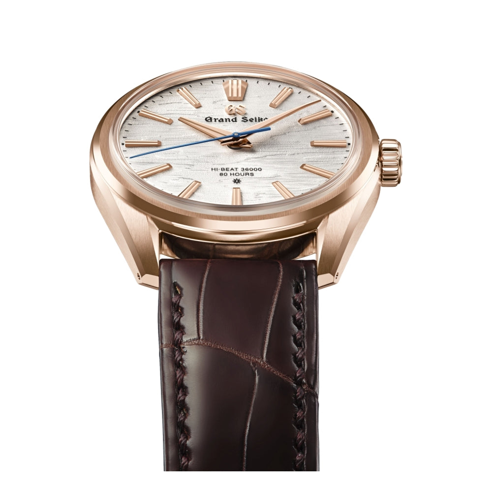 SLGW002 Evolution Limited Edition 9 Hi-Beat 36000 Automatic Watch - 18K Rose Gold Case, 38.6mm, Silver Dial with Genuine Leather Strap - Luxury Dress Watch for Men, Perfect for Business Meetings & Formal Events