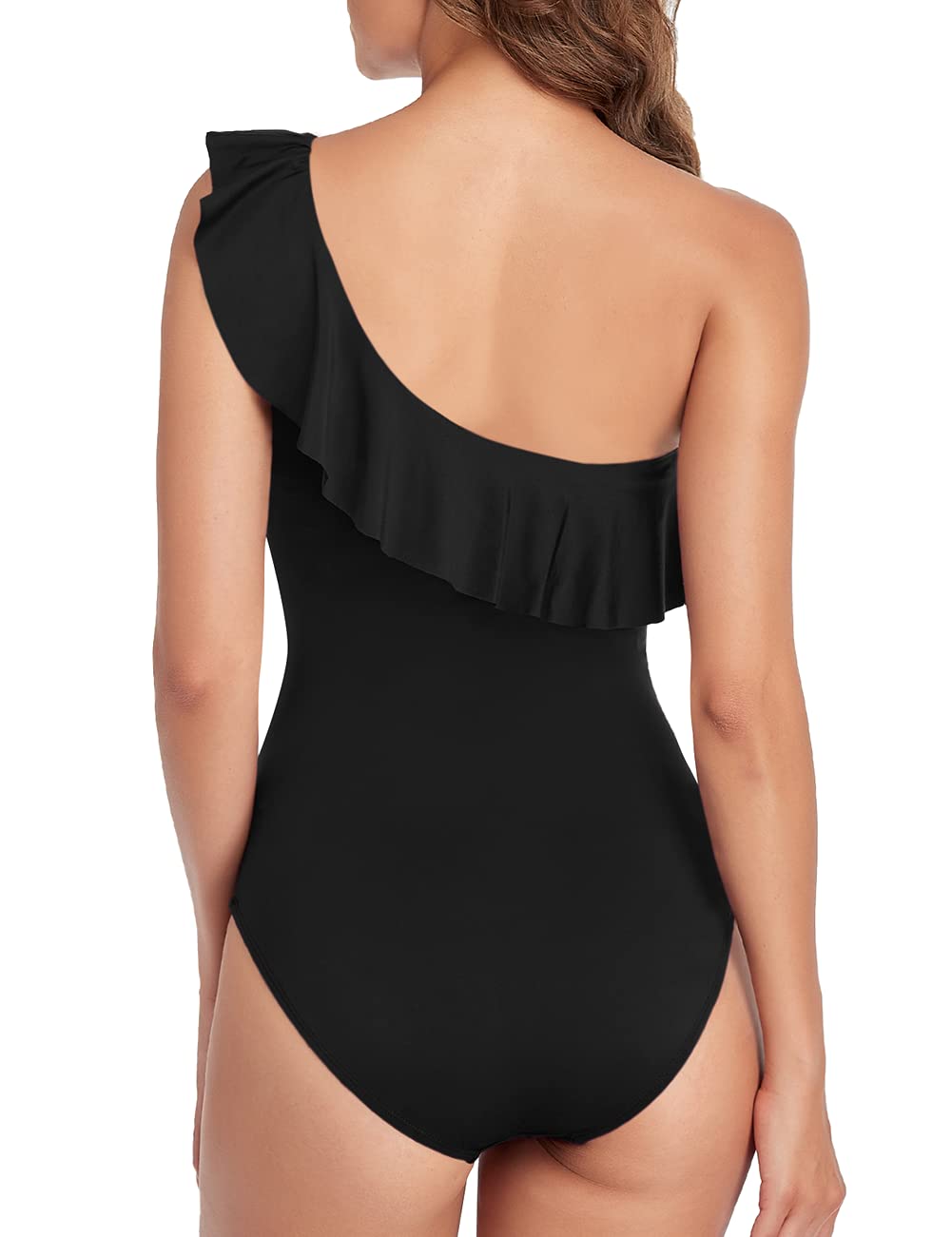 Hilor Women's One Piece Swimsuit Tummy Control Asymmetric One Shoulder Bathing Suit - Perfect for Beach Vacation, Pool Party & Summer Getaway