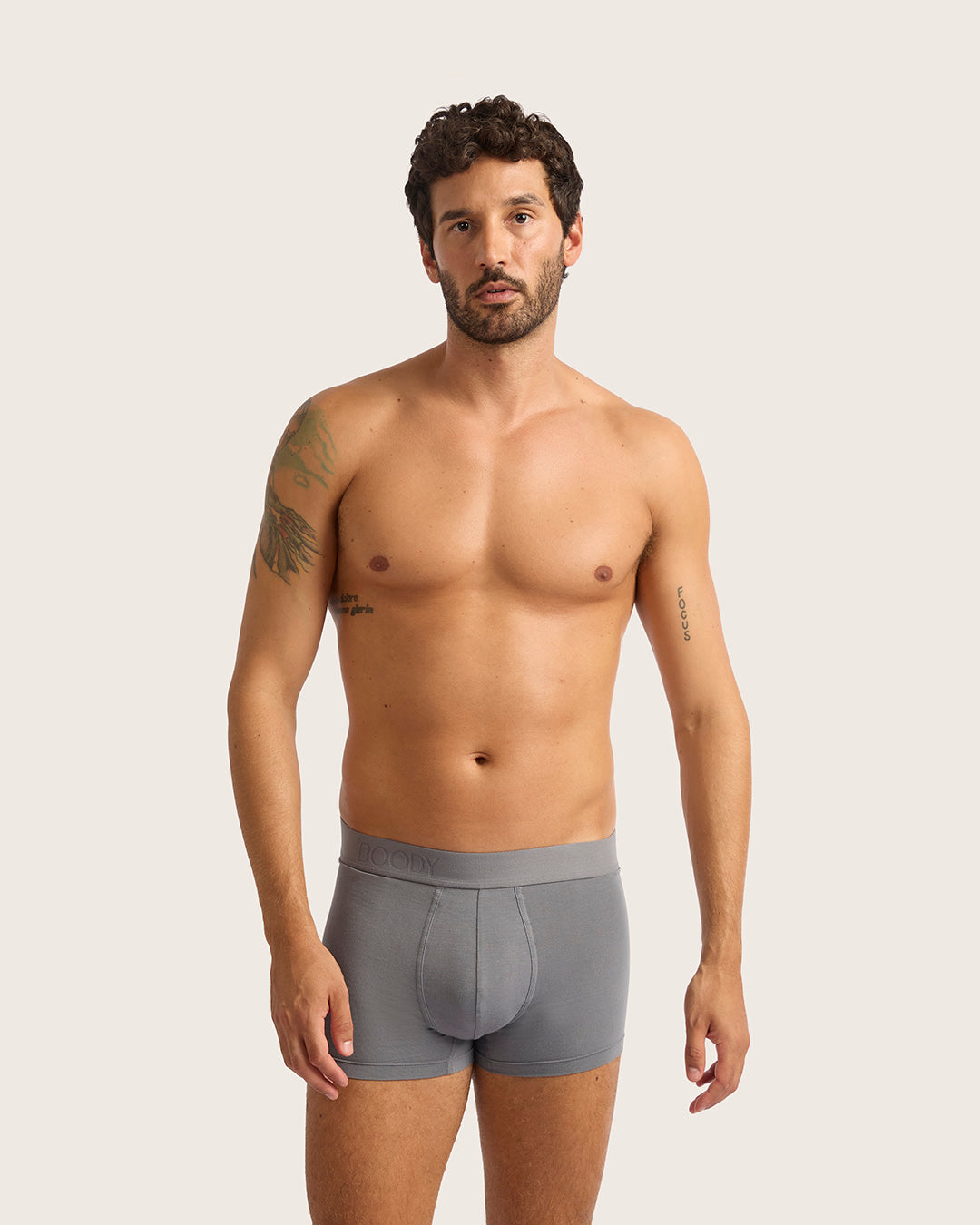 Premium Men's Boxer Briefs - Soft Cotton Underwear for Everyday Comfort - Ideal for Work, Gym & Travel - Ash Color