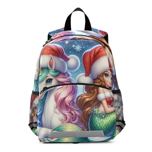 Cute Unicorn and Mermaid With Santa Hat