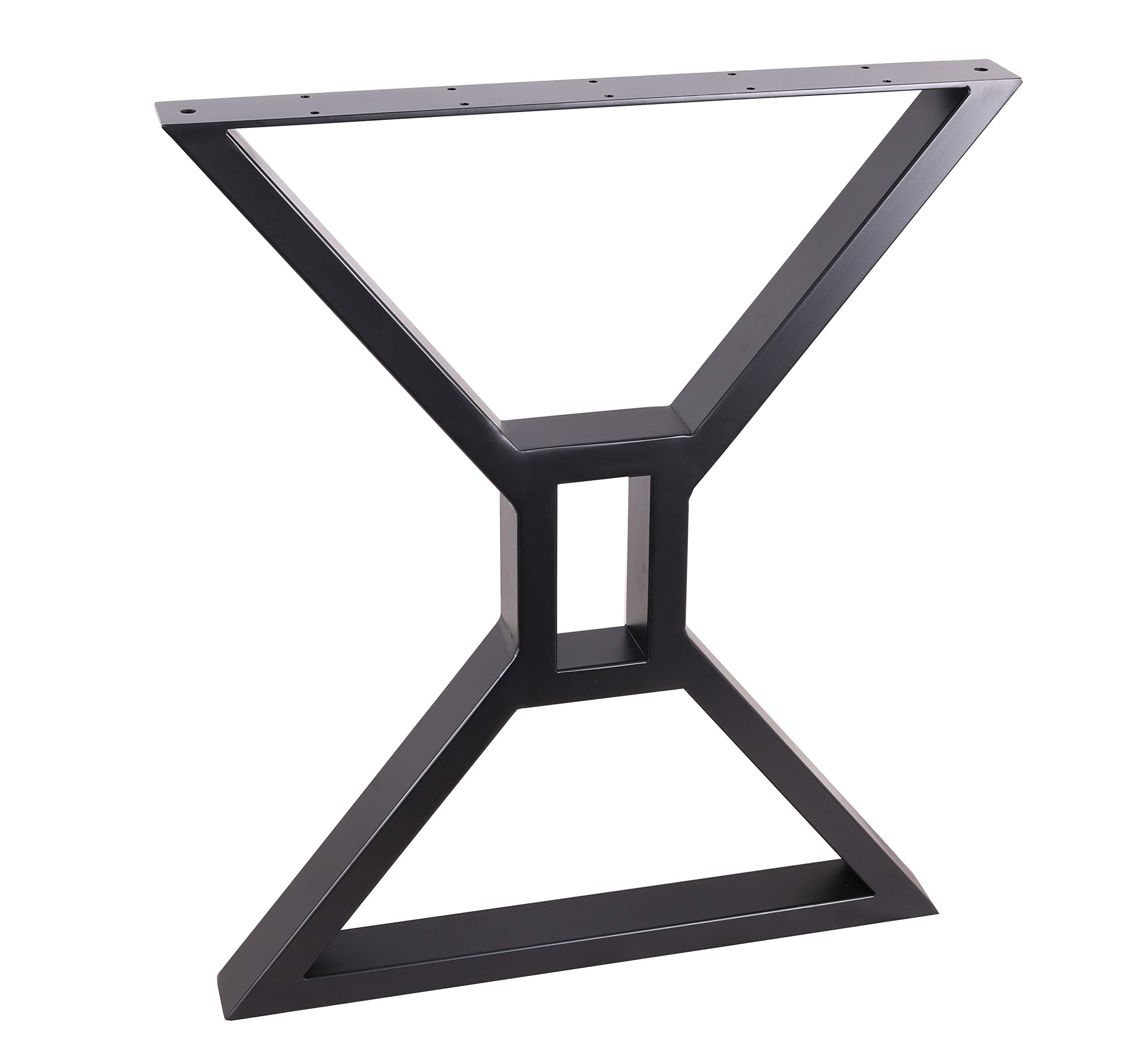 2 Pack Black X-Shaped Hollow Steel Table Legs - Heavy Duty Dining, Office, Computer Desk & Industrial Kitchen Table Legs Set for Modern & Rustic Furniture