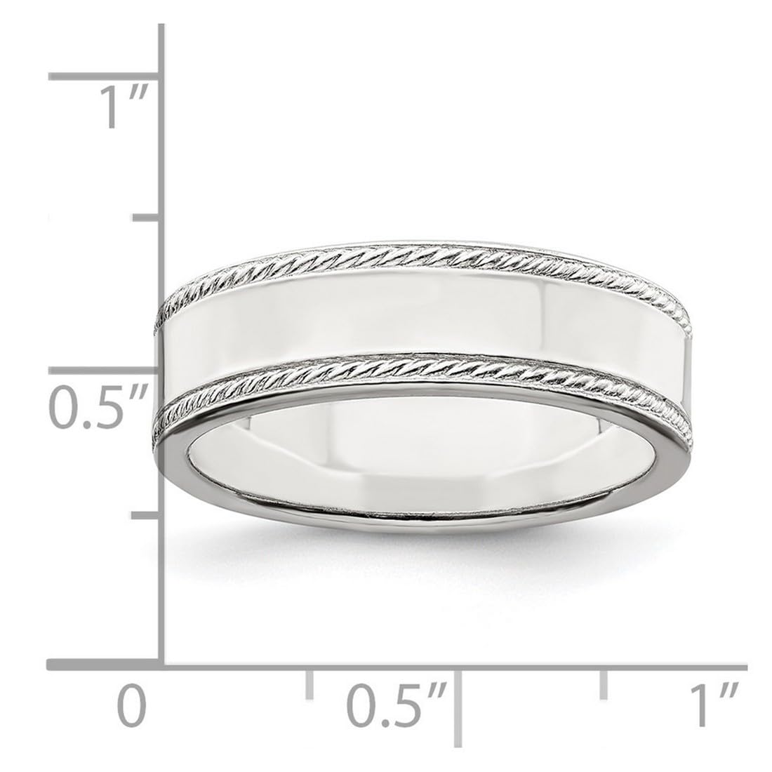 925 Sterling Silver Edge Band Ring for Women & Men - Wedding, Gift, Fashion