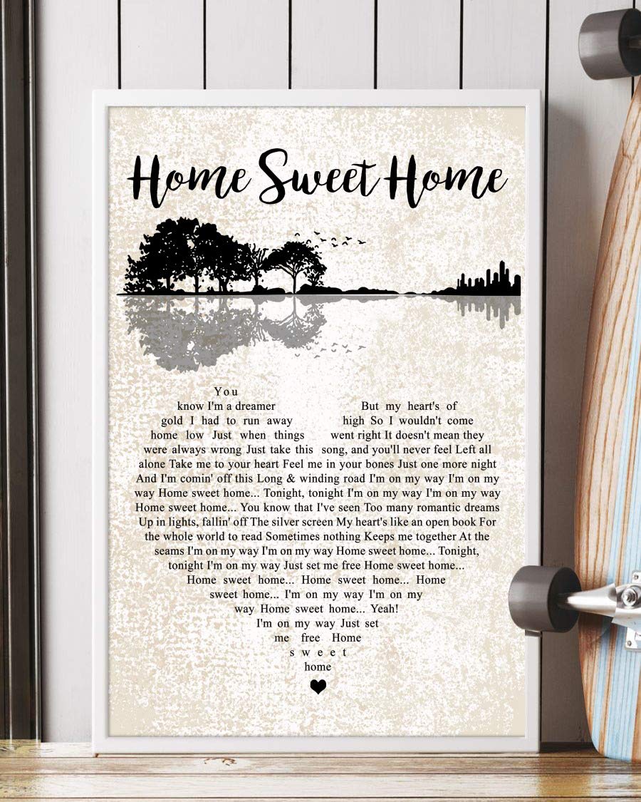 Home Sweet Home Song Lyrics Poster Print - Mattata Decor Gift Portrait Wall Art (12