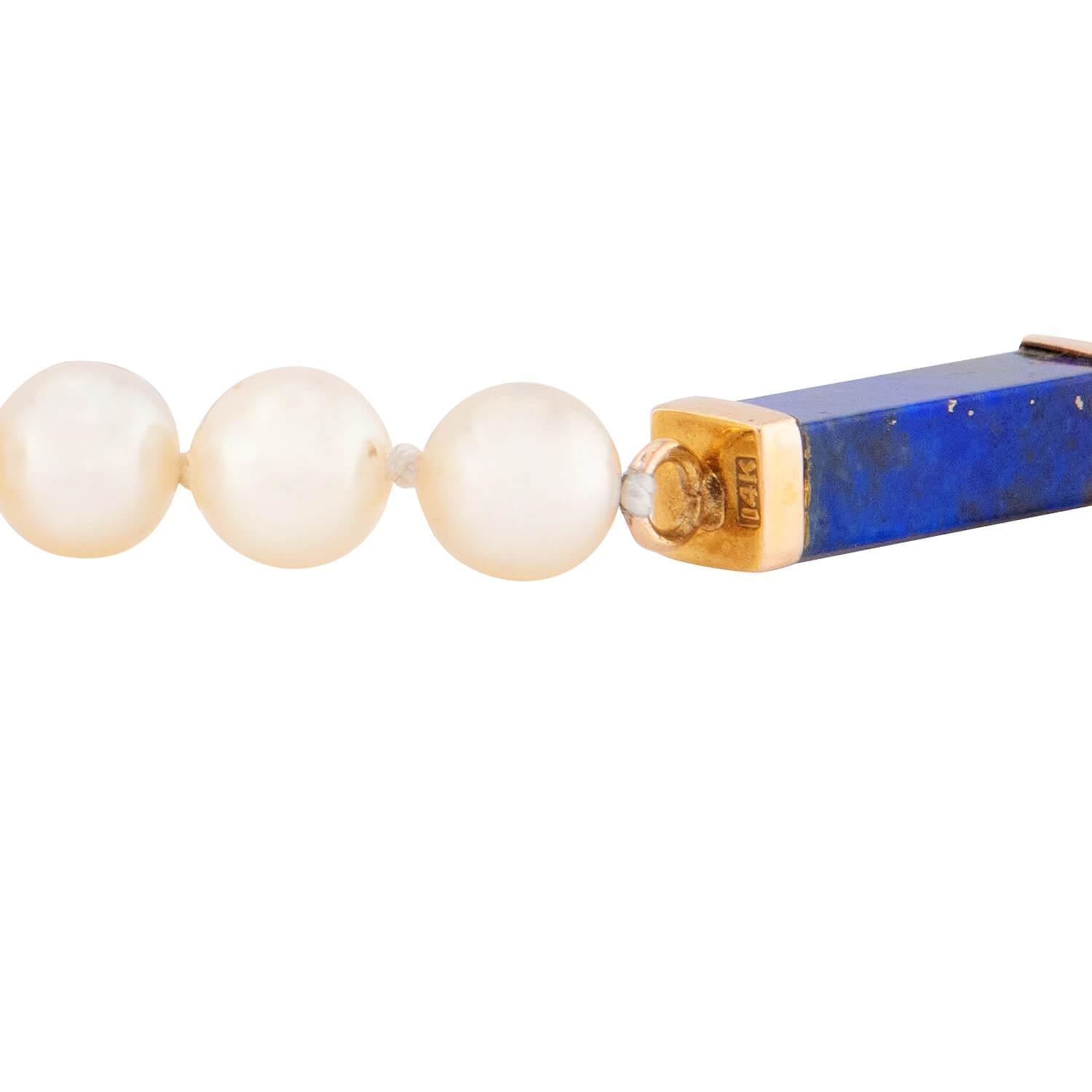 14k Gold Pearl & Lapis Lazuli Beaded Necklace for Women - Elegant Layered Statement Jewelry for Weddings, Parties & Special Occasions
