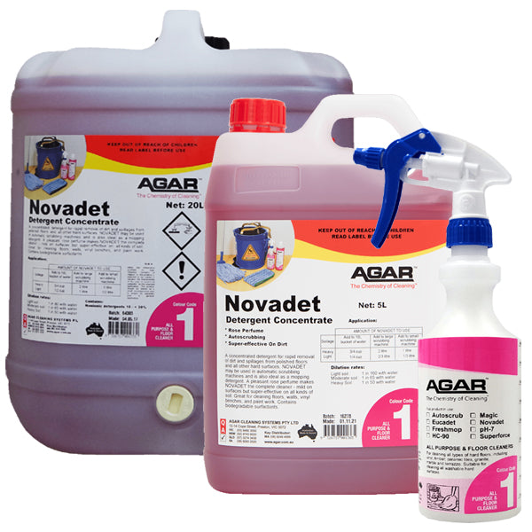 NOVADET Concentrated Detergent for Terrazzo, Marble & Slate Floors - Heavy Duty Stone Cleaner for Home & Commercial Use
