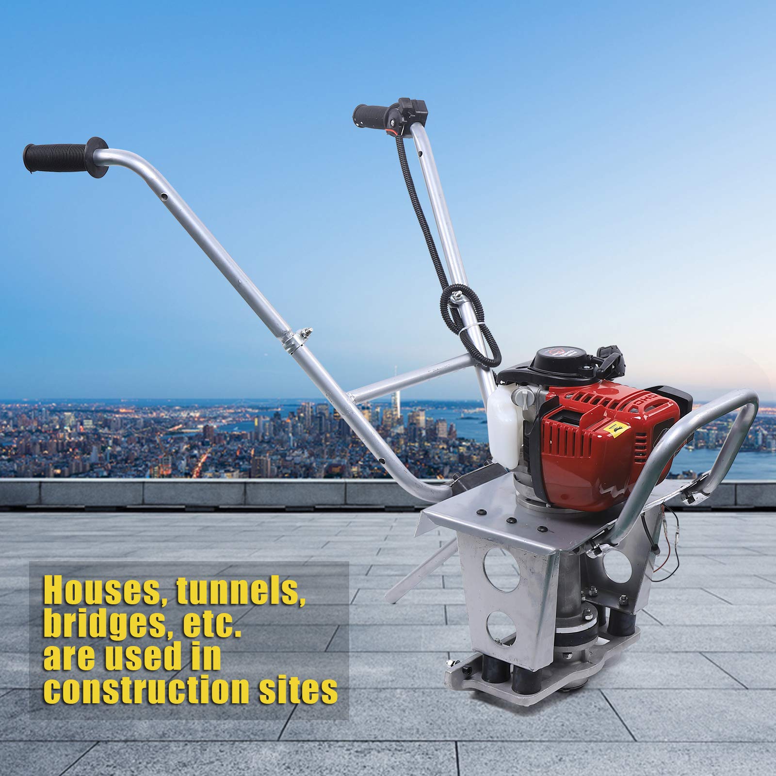 35.8CC 4-Stroke Gas Concrete Vibrating Screed Machine - 900W Power Aluminum Construction Vibrator for Driveways, Patios & Slab Leveling - Professional Grade Concrete Finishing Tool