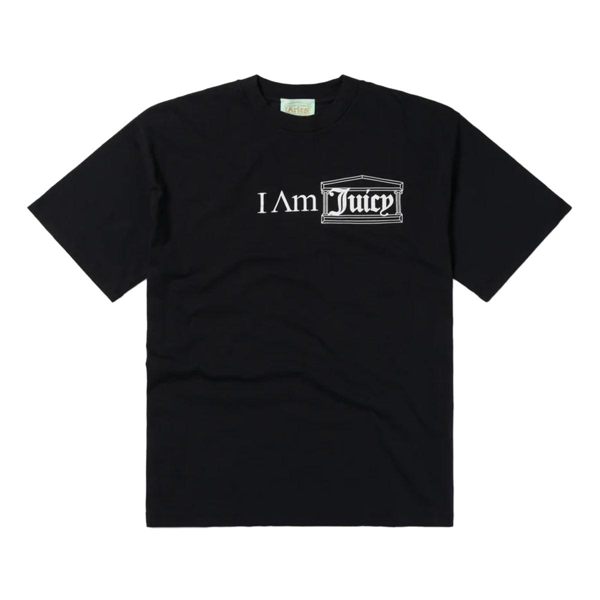 Juicy Couture Women's I Am Juicy T-Shirt - Black Cotton Tee for Casual Wear & Everyday Outfits