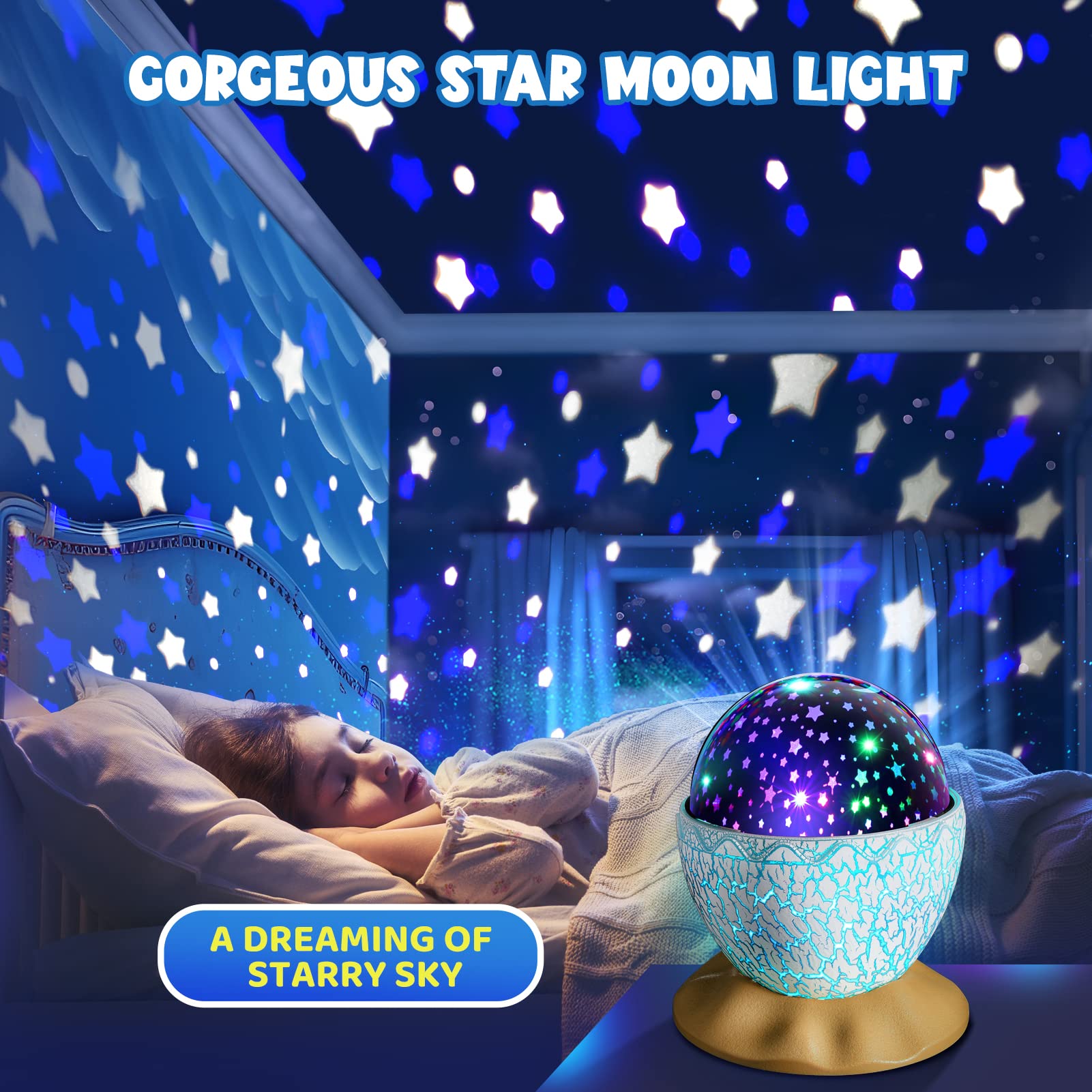 Dinosaur Egg Projector Toy for Kids Ages 1-9 - Interactive Sensory Learning Toy with 12 Dinosaur Images | Birthday Gift for Boys & Autism Friendly Play | Fun Bedtime & Classroom Activity