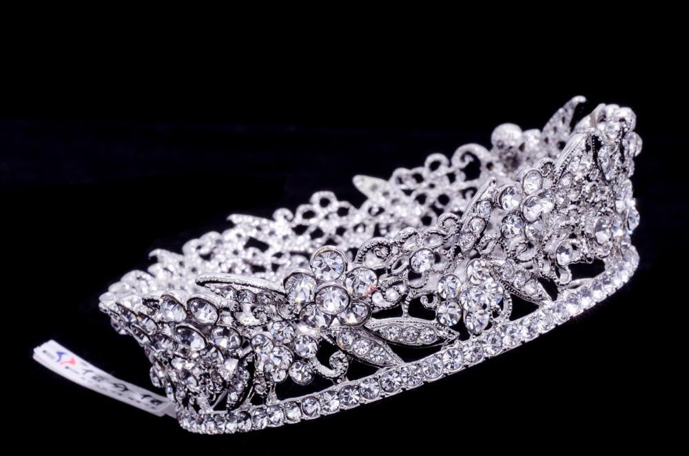 Royal Tiara Crown for Weddings & Bridal Events – Cubic Crystal Bridal Diadem JHA3205B – Perfect for Bridal Showers, Pageants & Special Occasions