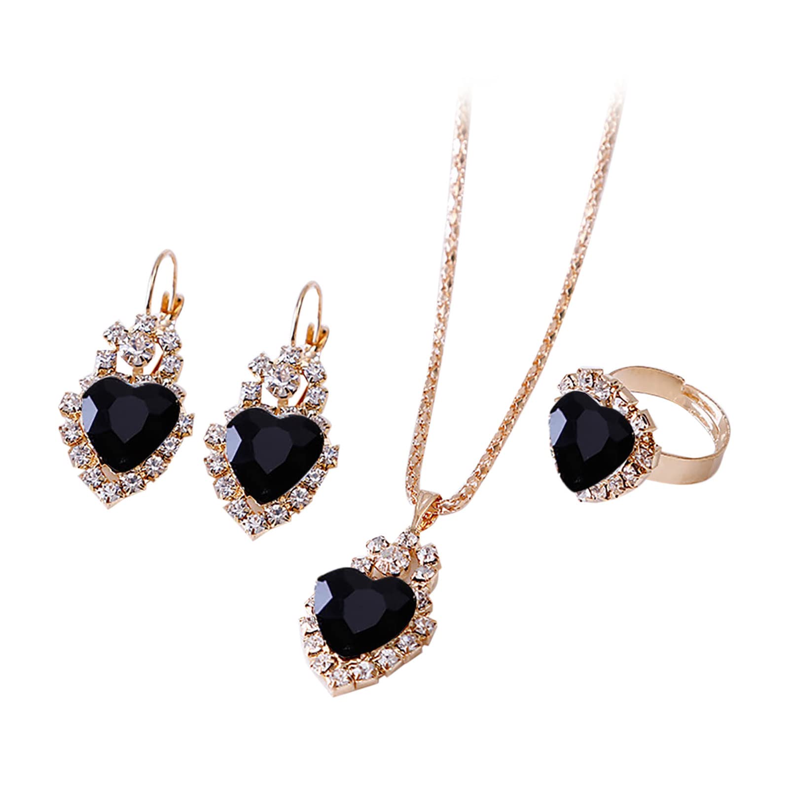 Women's Bohemian Jewelry Set - Necklace, Earrings & Ring | Mixed Style Fashion Accessories for Girls & Women | Perfect for Parties, Weddings & Everyday Wear