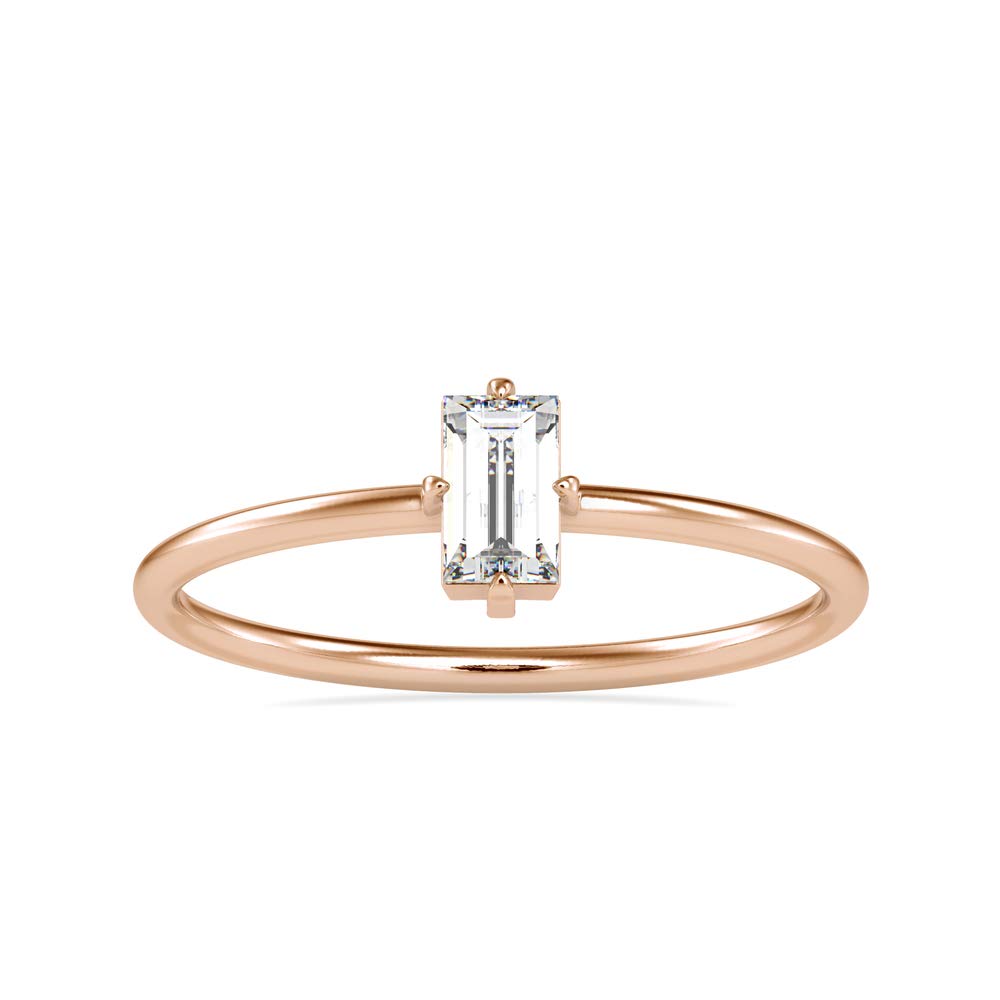 1/3 Carat Baguette Cut Moissanite Solitaire Engagement Ring for Women in 14k Gold (G Color, VS2 Clarity, DEW) - Size 4 to 10.5 - Perfect for Proposals, Anniversaries & Birthday Gifts by VVS Gems