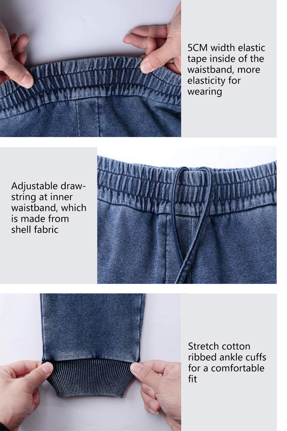Extreme Pop Men's Jogger Pants - Stretch Denim Terry Sweatpants with Cuffed Hem for Casual Wear (XS-XXL) | UK Brand | Perfect for Gym, Lounge & Streetwear Fashion